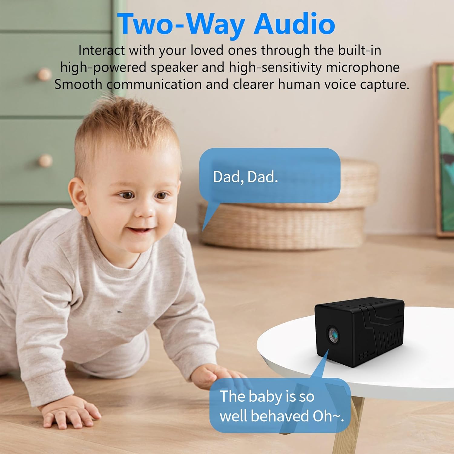 Cámara inalámbrica 4K Wifi, batería de 1800 mAh, 4K para interiores, WiFi, cámara de seguridad para el hogar, cámaras de vigilancia secretas de