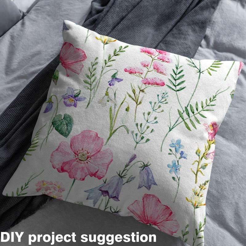 The Yard, tela de tapicería floral para sillas, tela con estampado floral de amapola rosa de The Yard, flores de jardín de acuarela, tela decorativa