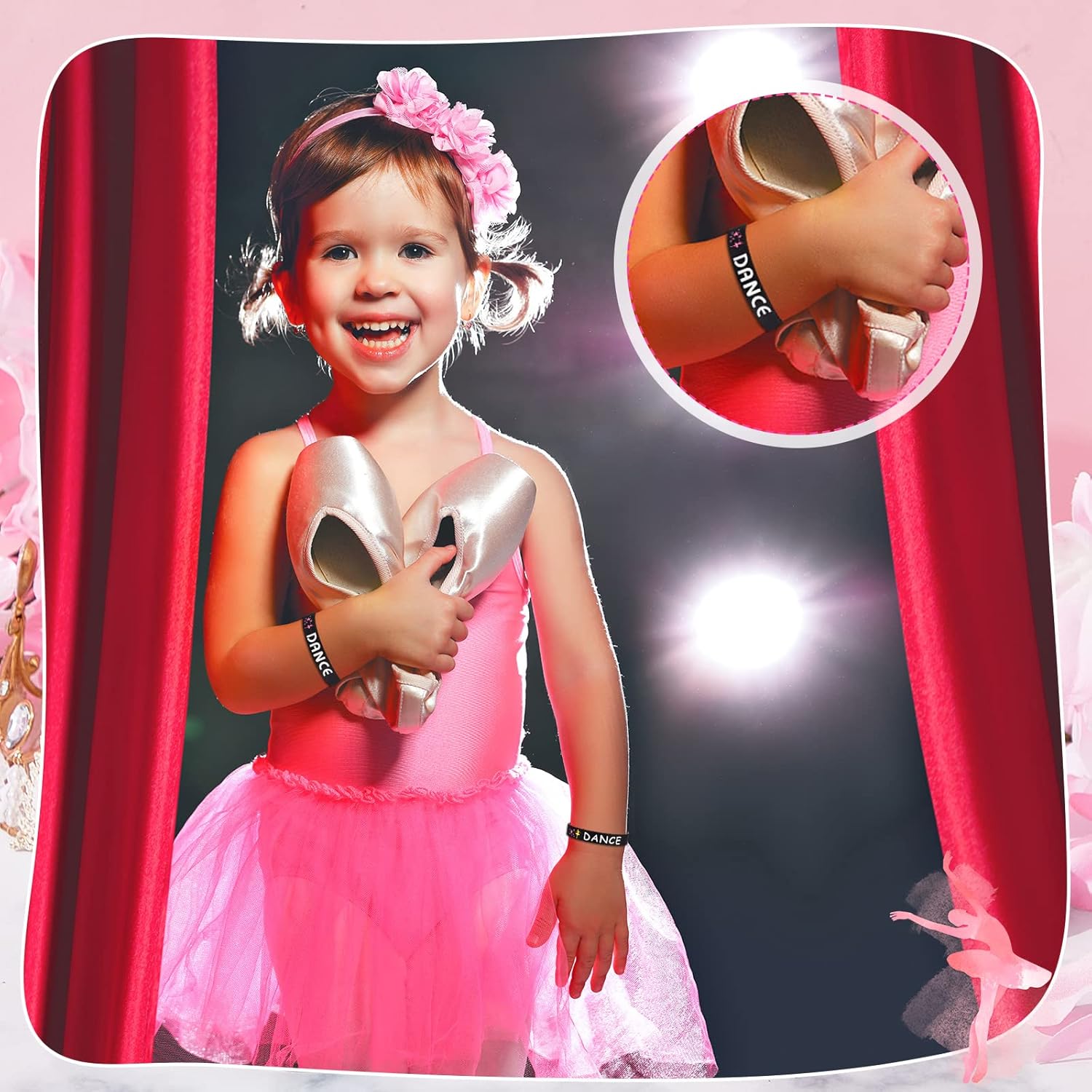 Deekin Paquete de 36 pulseras motivacionales de ballet, pulsera de goma de silicona con mensajes inspiradores, regalos de baile para niñas, premio