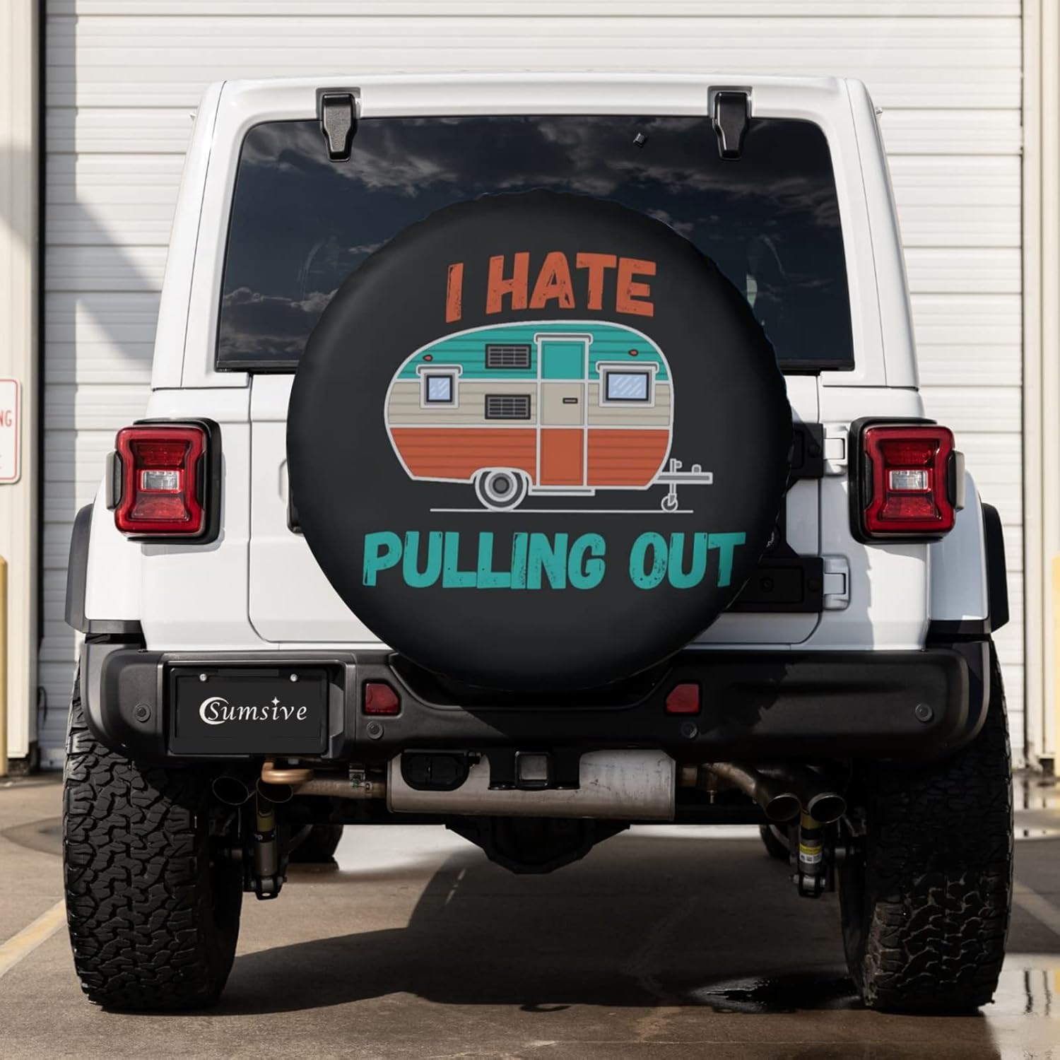 Cubierta de llanta de repuesto para neumáticos de caravana, protectores de neumáticos para remolque, RV, SUV, camión, remolque de viaje (I Hate Pull