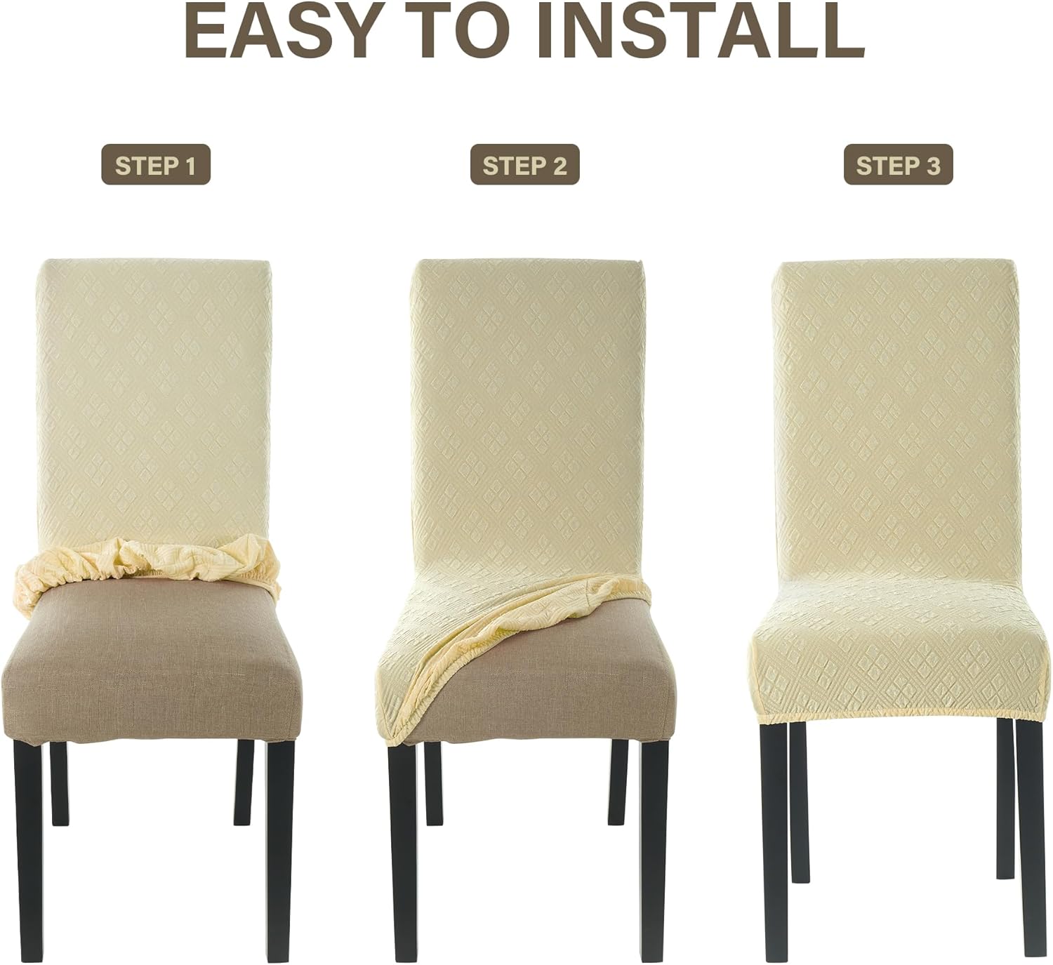 Juego de 4 fundas para sillas de comedor, fundas elásticas para sillas de comedor, fundas para sillas de cocina, juego de 4, fundas para sillas