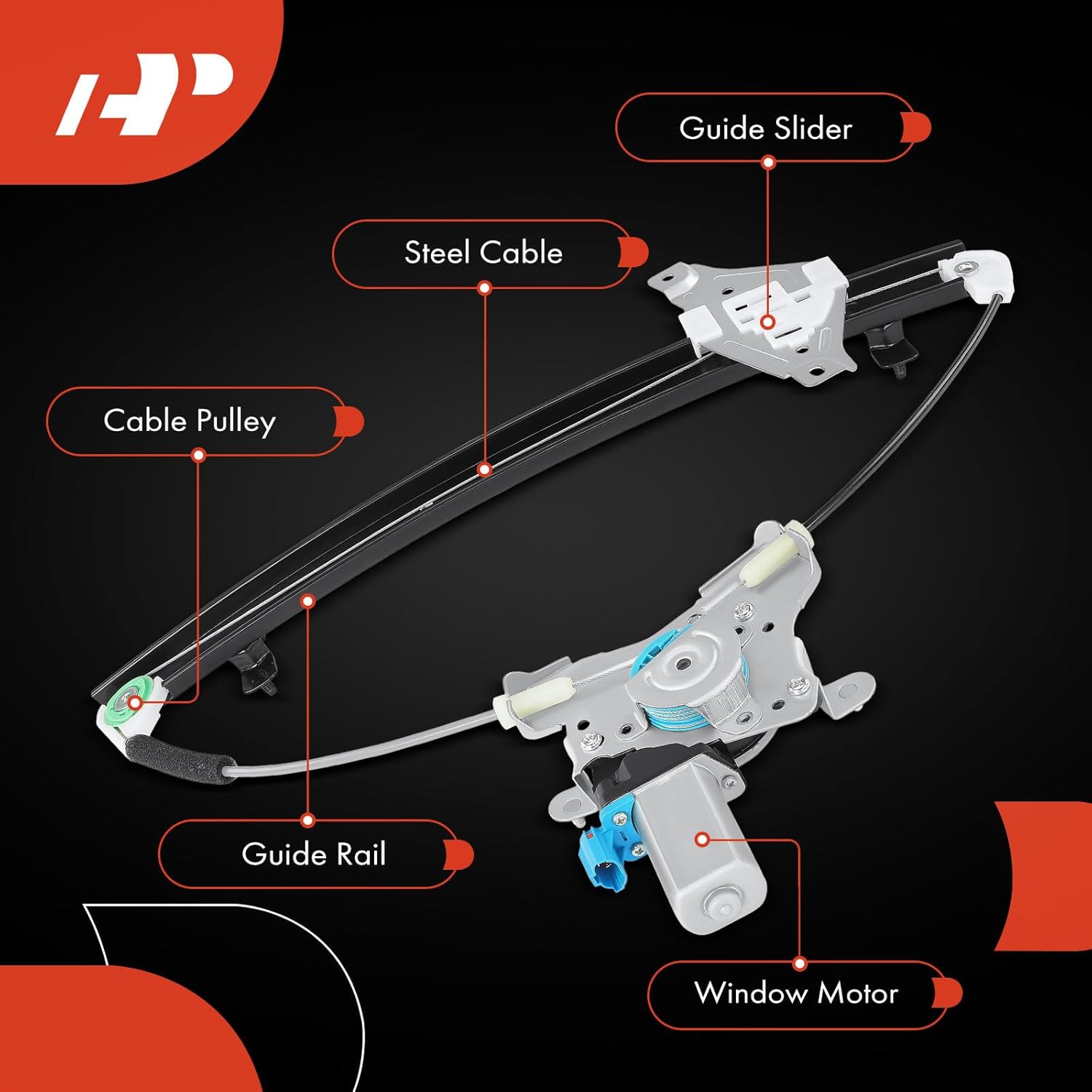 A-Premium Elevalunas eléctrico con motor compatible con Suzuki Forenza Reno 2004-2008 lado del conductor delantero