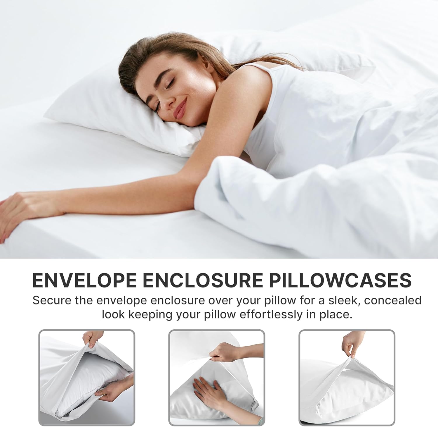 Juego de 2 fundas de almohada de tamaño King, fundas de almohada suaves prémium, protectores lavables a máquina, almohadas de 20 x 40, 20 x 36 y 20