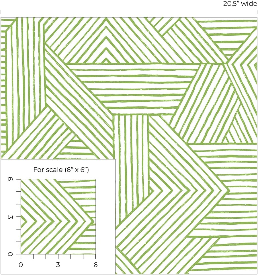 NextWall Stacy Garcia Home – Papel tapiz geométrico grabado sintético (verde primaveral)