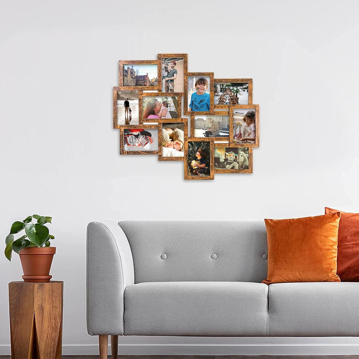 Marcos de fotos collage de 12 aperturas de Reunion Friends Family Memory Photo Frames Collage para decoración de pared, marco de fotos, selfie,