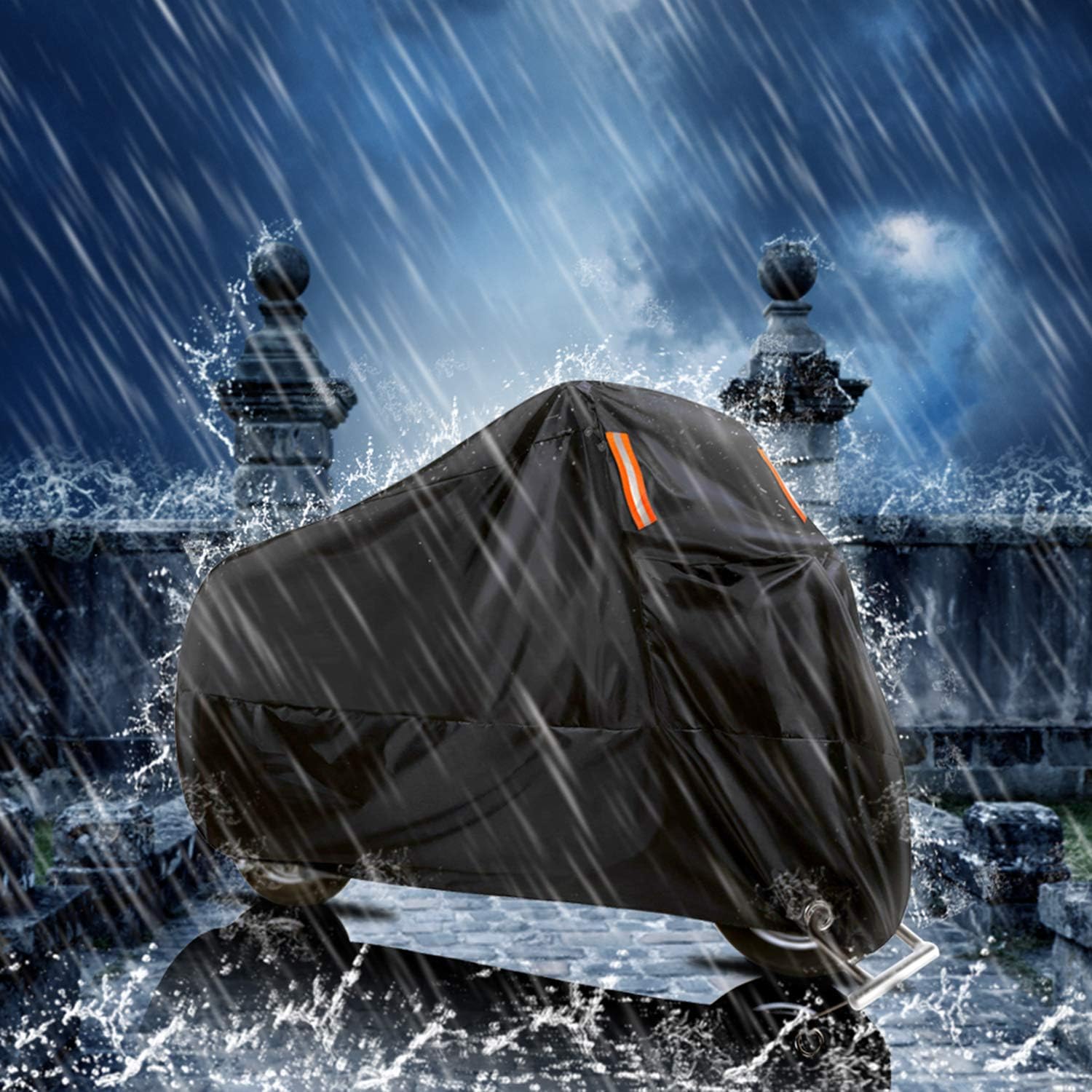 WinPower Funda impermeable para motocicleta para exteriores, cubierta de nieve de invierno compatible con Yamaha, Honda, Suzuki, Kawasaki y todos