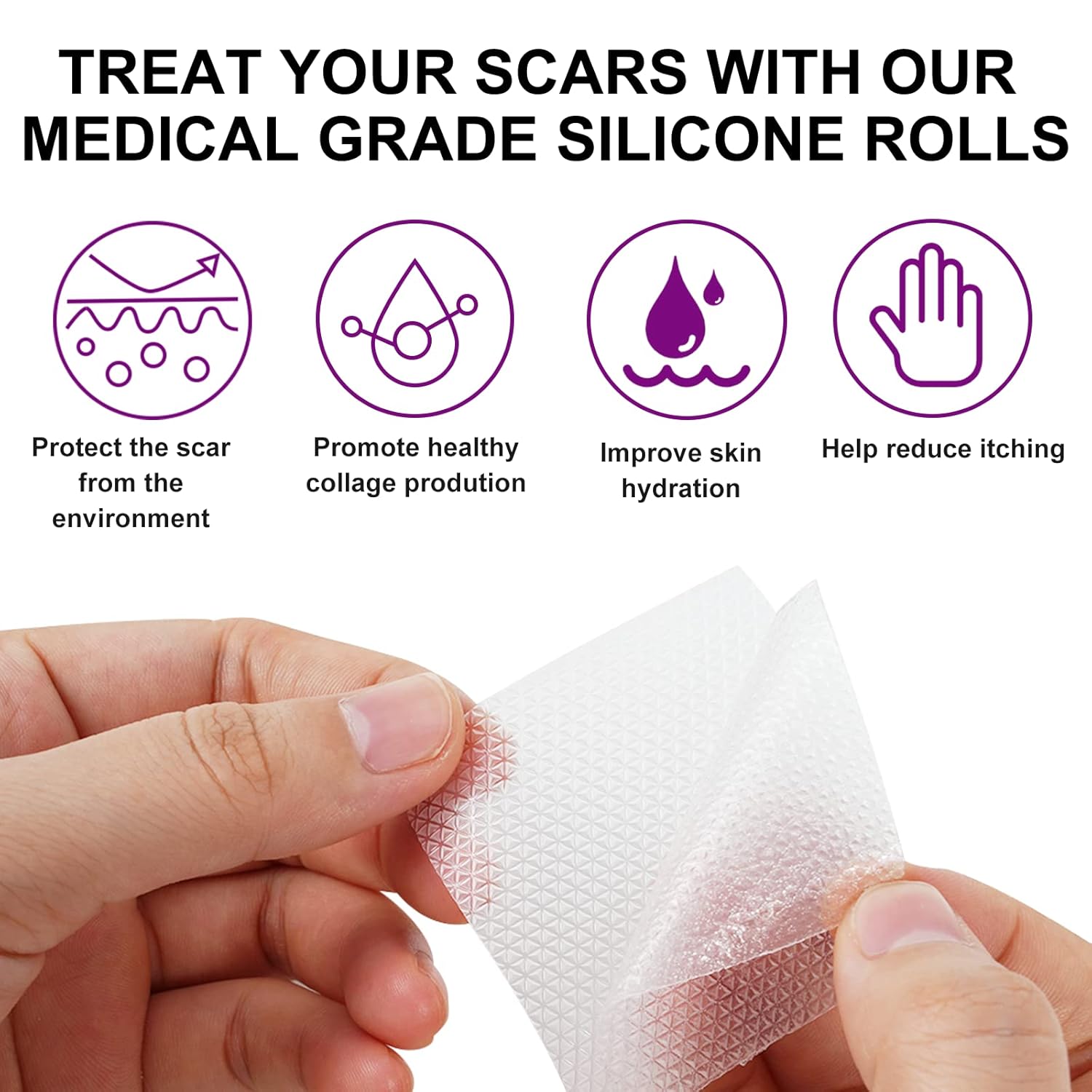 Hojas de silicona para cicatrices, cinta transparente para cicatrices, rollo de cinta de silicona para cicatrices, tiras de silicona para