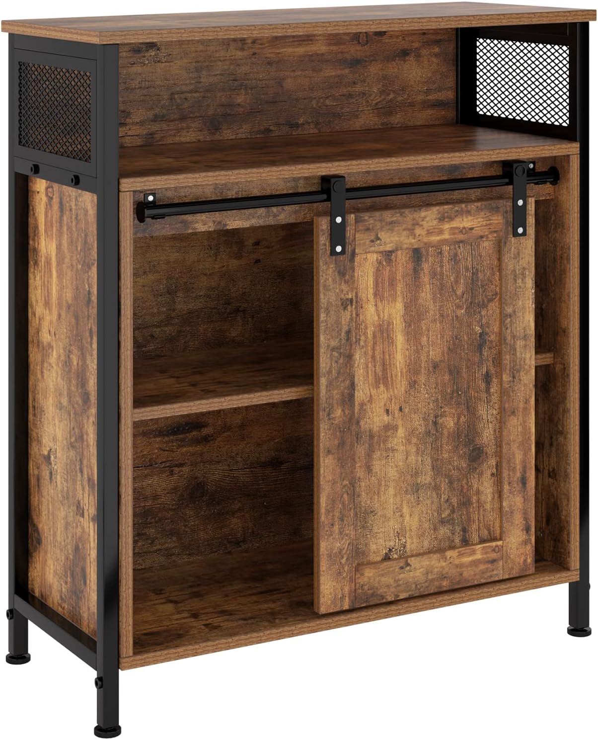 sogesfurniture Gabinete de almacenamiento industrial, armario de almacenamiento con puerta corrediza de granero con estantes de almacenamiento,
