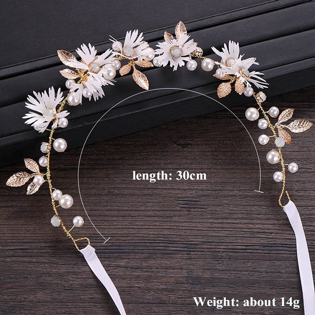 YoralCrea Diadema para niña de flores, diadema de cristal de princesa, corona de flores y perlas, accesorios para el cabello para fiesta de