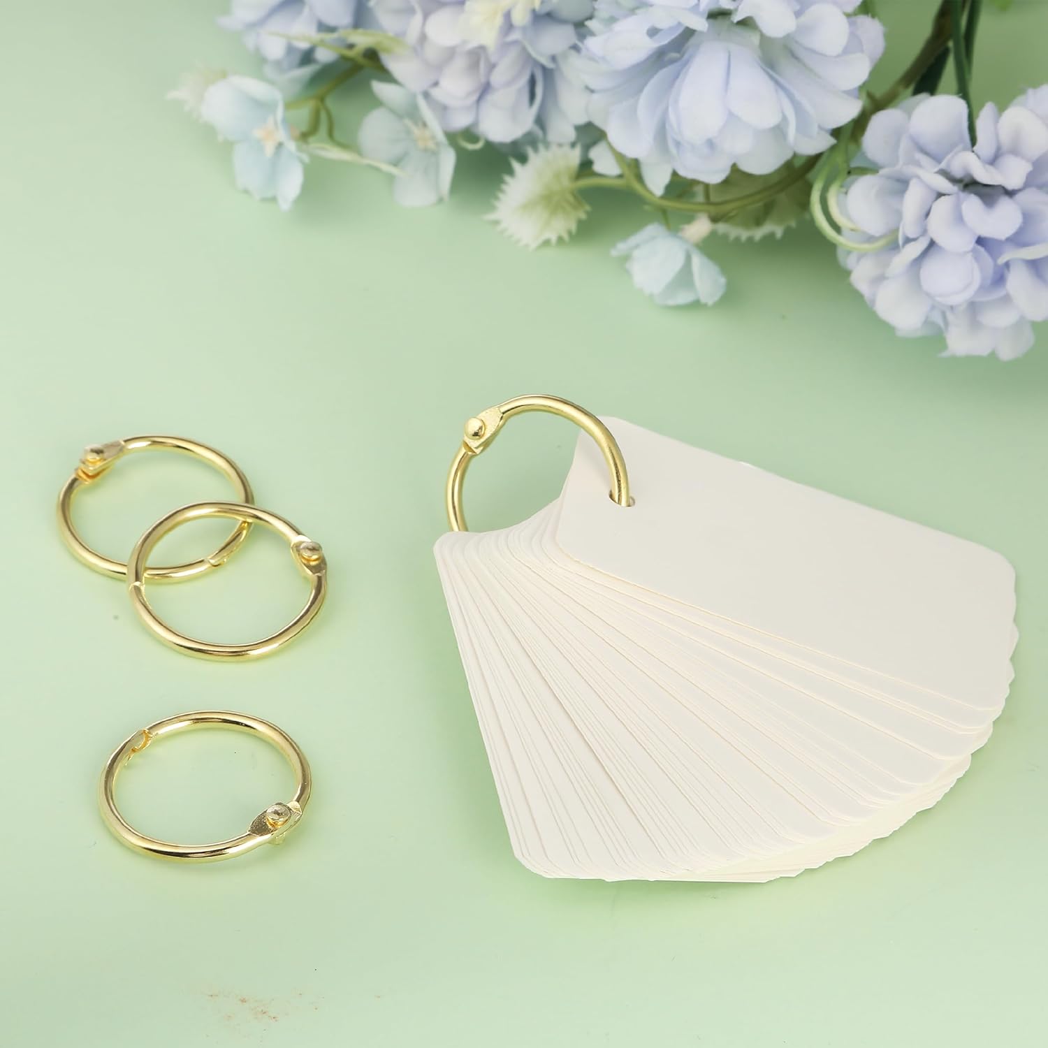 Mr. Pen – Anillo para carpeta de hojas sueltas, paquete de 40, anillos dorados de 1 pulgada, anillos de libro, anillos de metal para tarjetas de