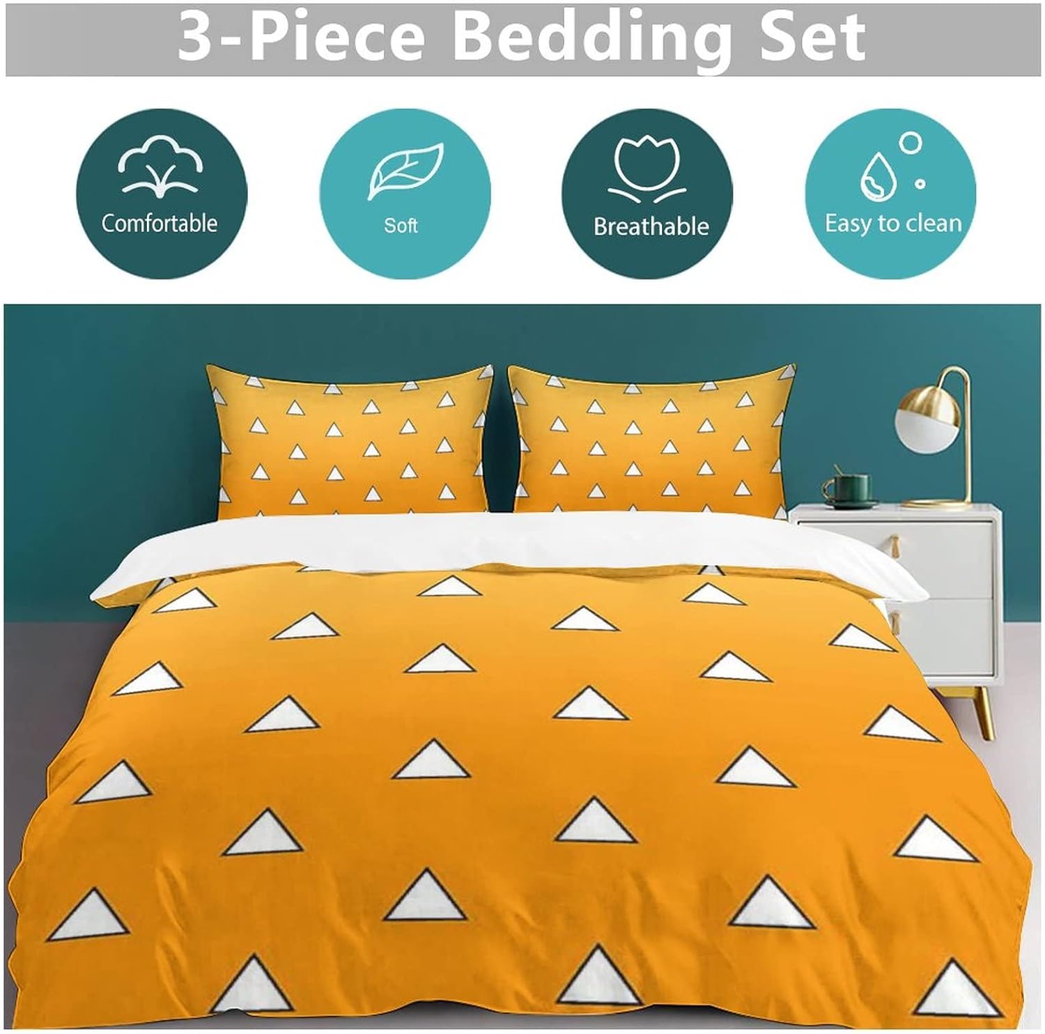 Juego de ropa de cama de anime  Juego de funda de edredón de microfibra cepillada suave de 68 x 90 pulgadas, 3 piezas, 1 funda de edredón con cierre