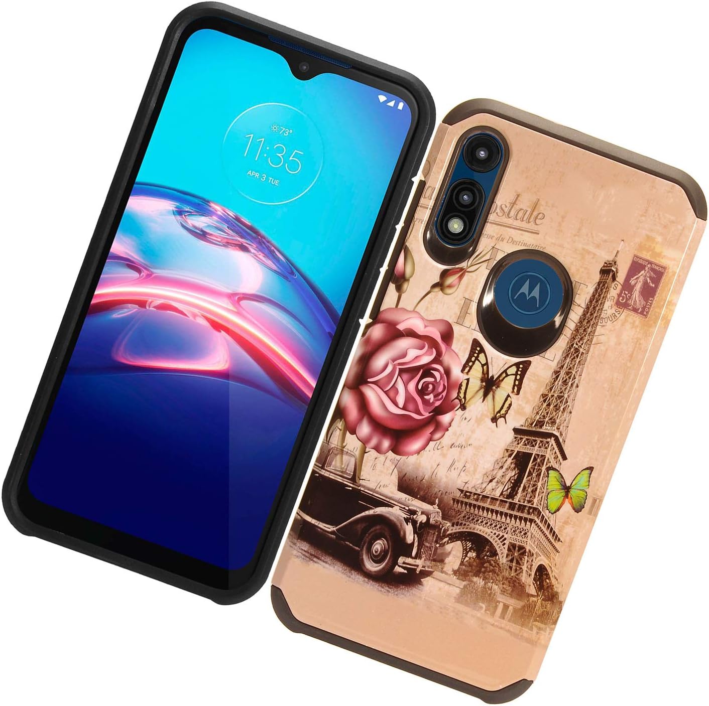 CELZEN – Para Motorola Moto E (2020) XT2052 – Funda para teléfono con imagen – Torre Eiffel AD1
