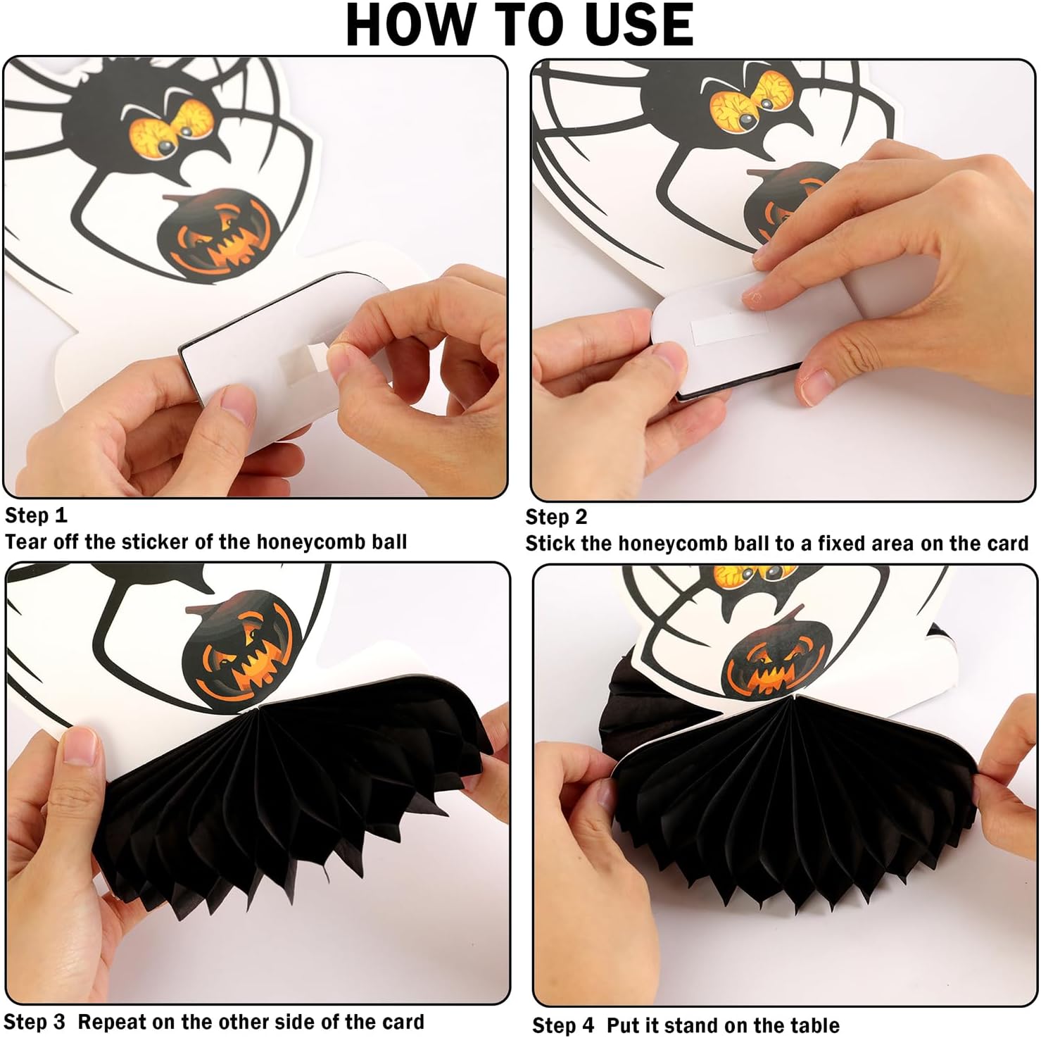 9 piezas de centros de mesa de panal de abeja de Halloween, centros de mesa de abejas para decoración de mesa de fiesta de Halloween, suministros de