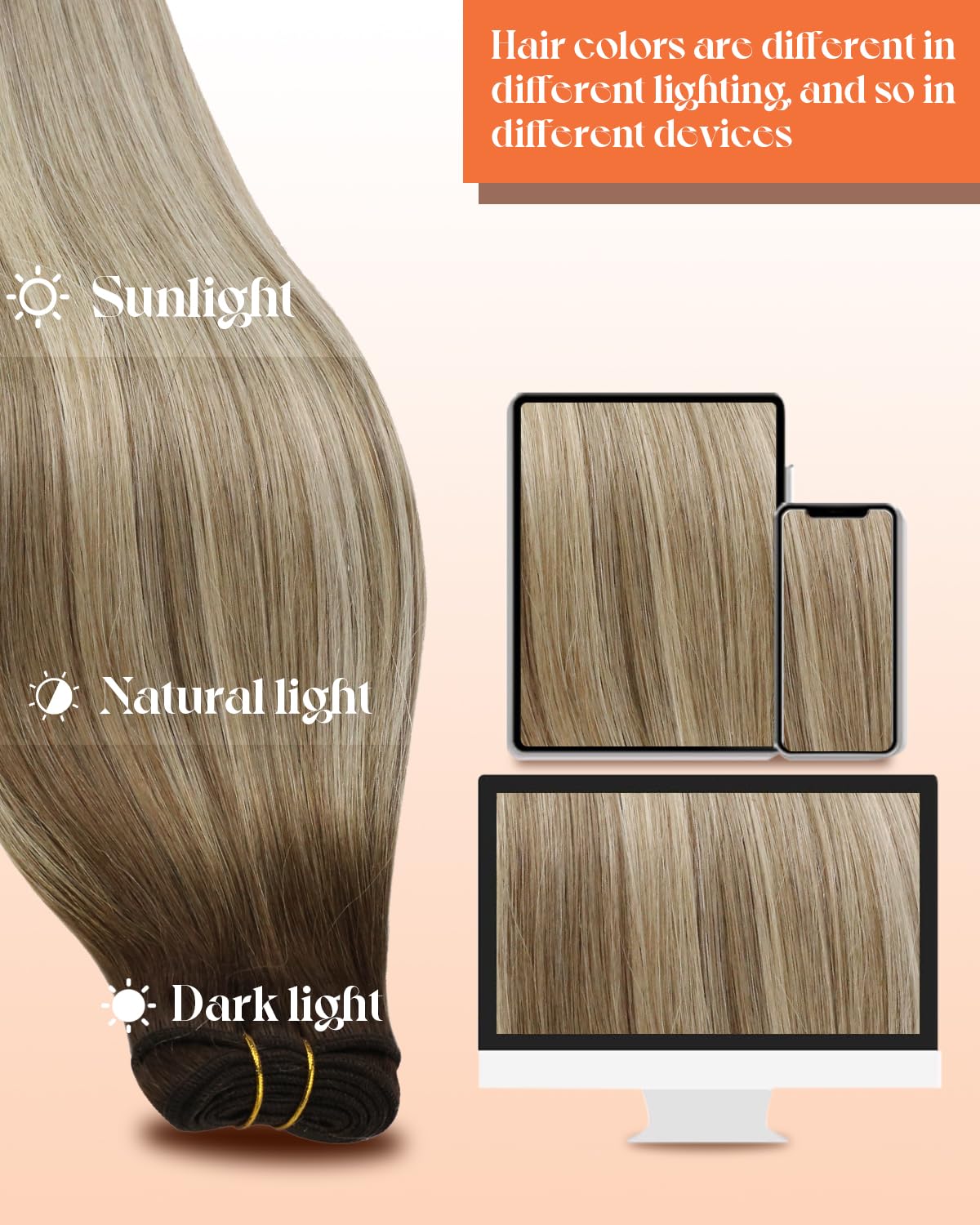 Sunny Hair – Extensiones de cabello humano degradado para coser, balayage, color marrón oscuro, mezcla de castaño claro, mezcla de rubio,