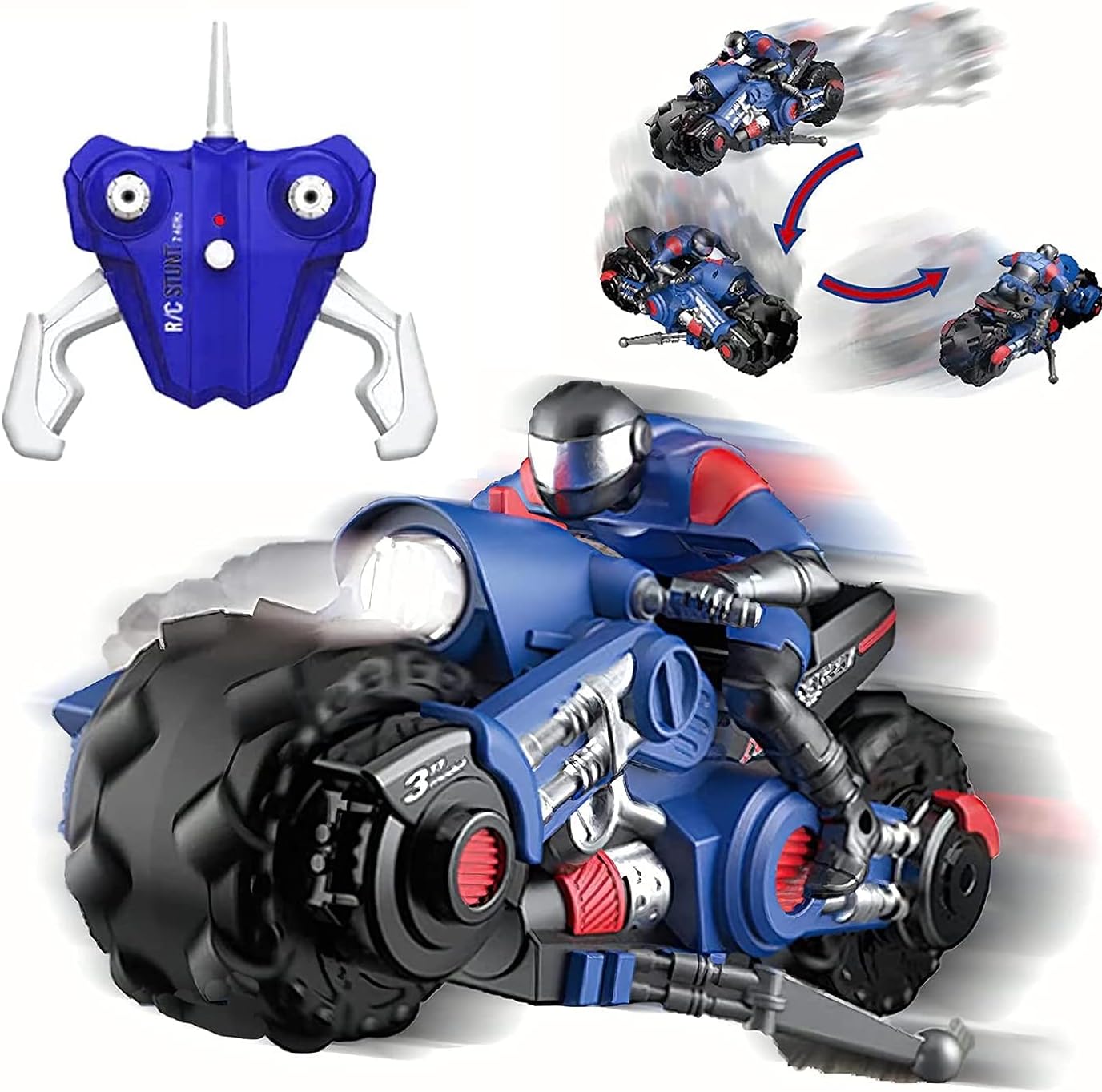 Liberty Imports Vehículo de carreras de bicicleta de deriva con control remoto de motocicleta RC de 2.4Ghz – 110 RC ciclón de alta velocidad y
