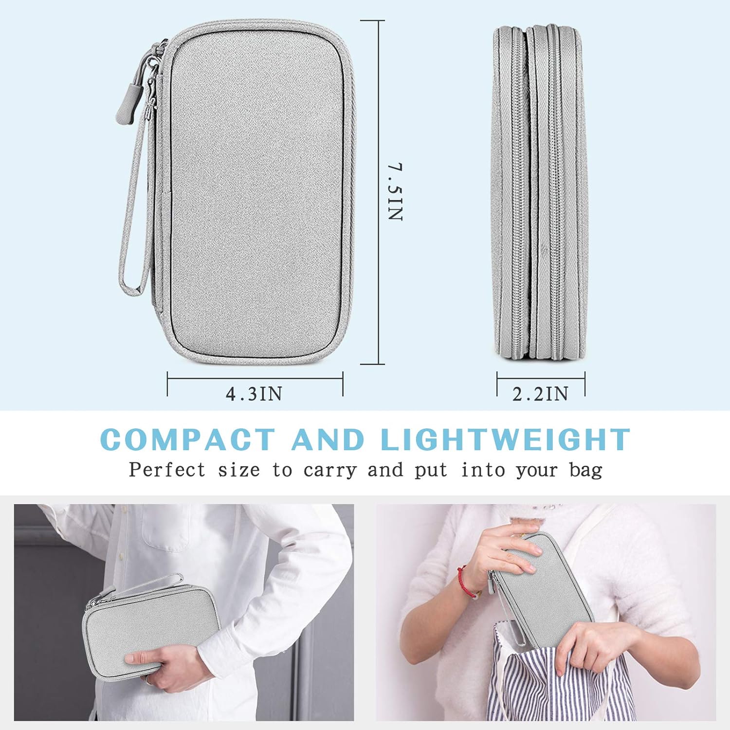 FYY Organizador electrónico, 2 piezas Bolsa organizadora de cables de viaje, accesorios electrónicos, funda de transporte portátil, impermeable,