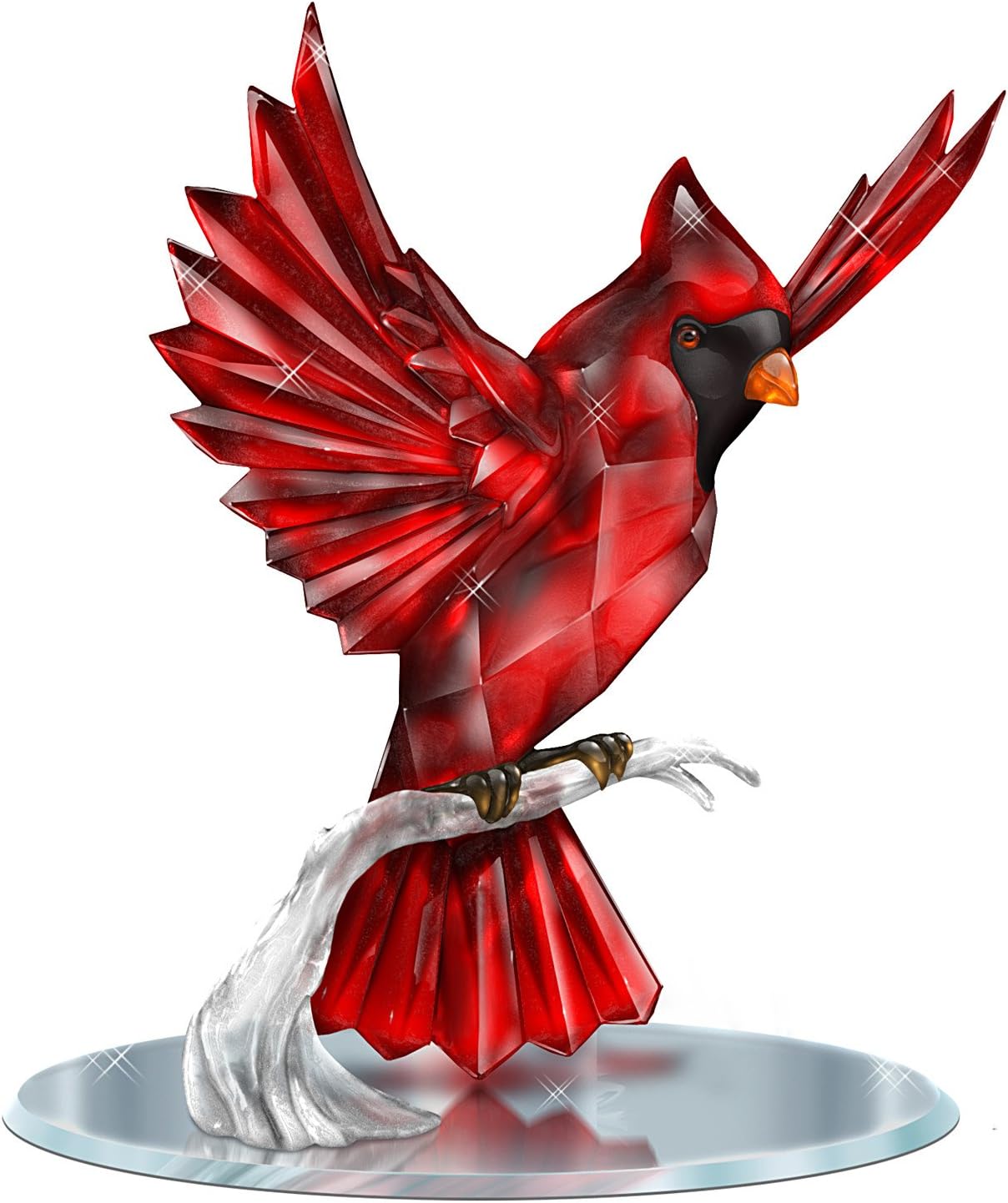 The Hamilton Collection Blake Jensen – Figura cardenal cristalina con base de espejo colección Hamilton