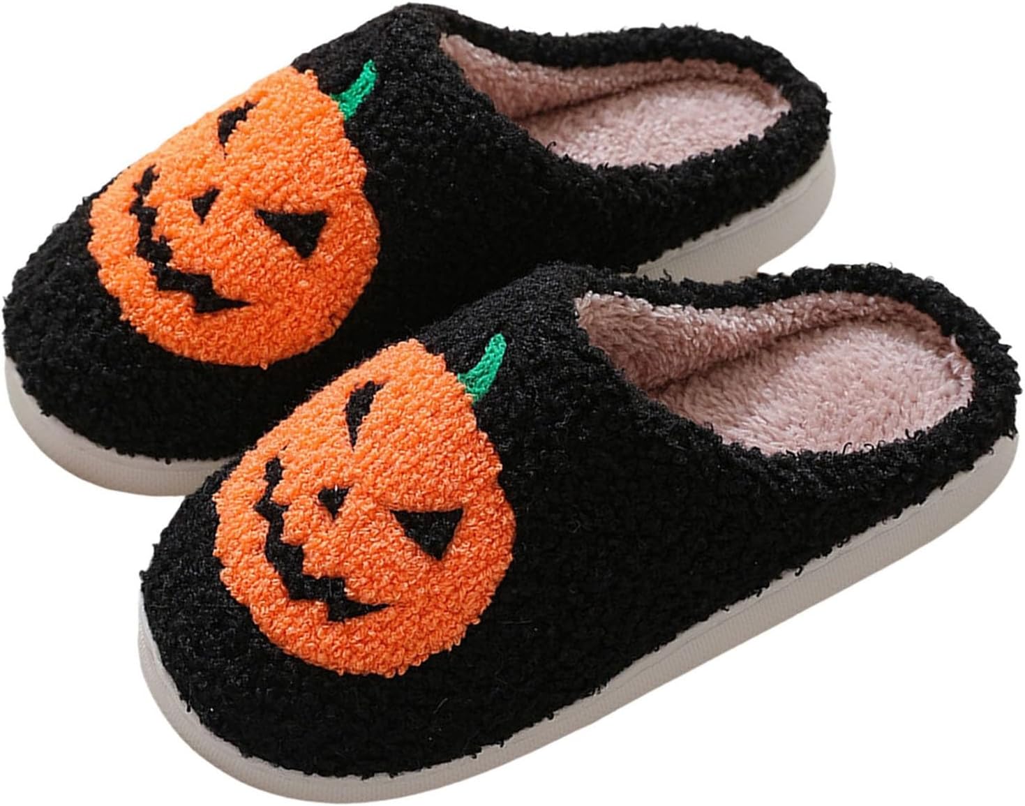 YfiDSJFGJ Pantuflas de Halloween para hombresmujeres, parte inferior suave, parte inferior plana, pantuflas de algodón para el hogar, pantuflas de