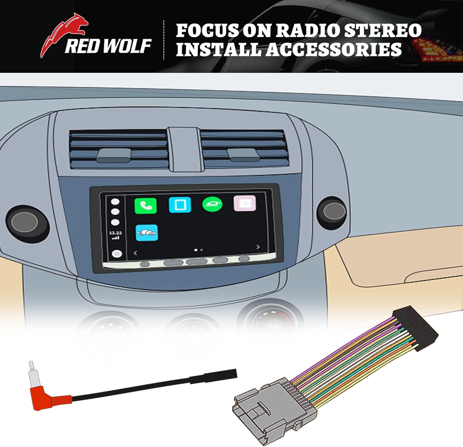 RED WOLF Adaptador de conector hembra de arnés de cableado inverso para radio de automóvil, reemplazo de cable OEM de fábrica, compatible con Honda