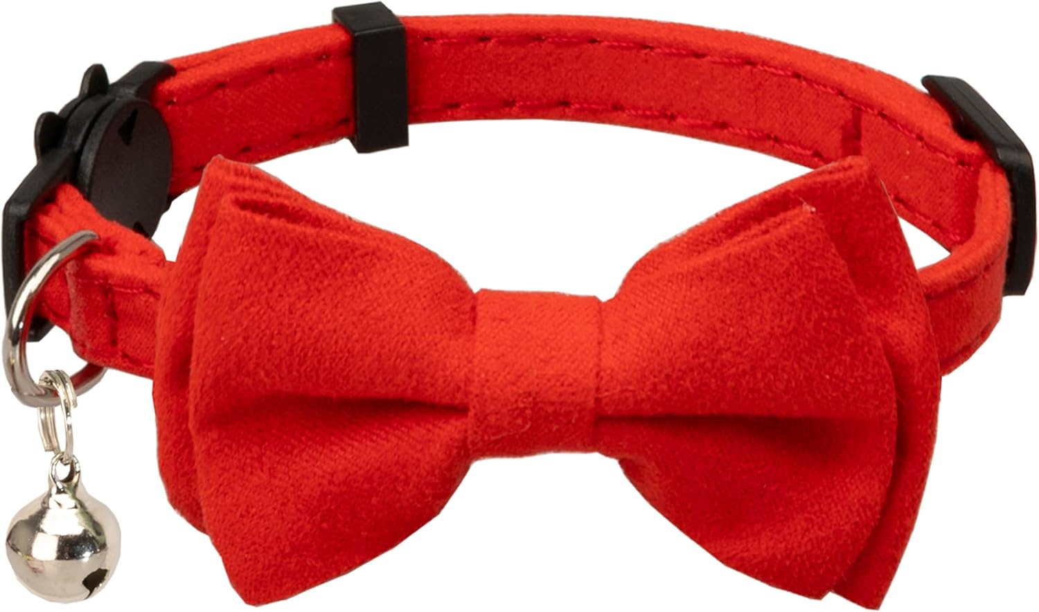 Collar de gato con campana Breakaway Kitten Small Puppy Safety Bow Tie Solid Wedding Basic Color 1 unidad Rojo