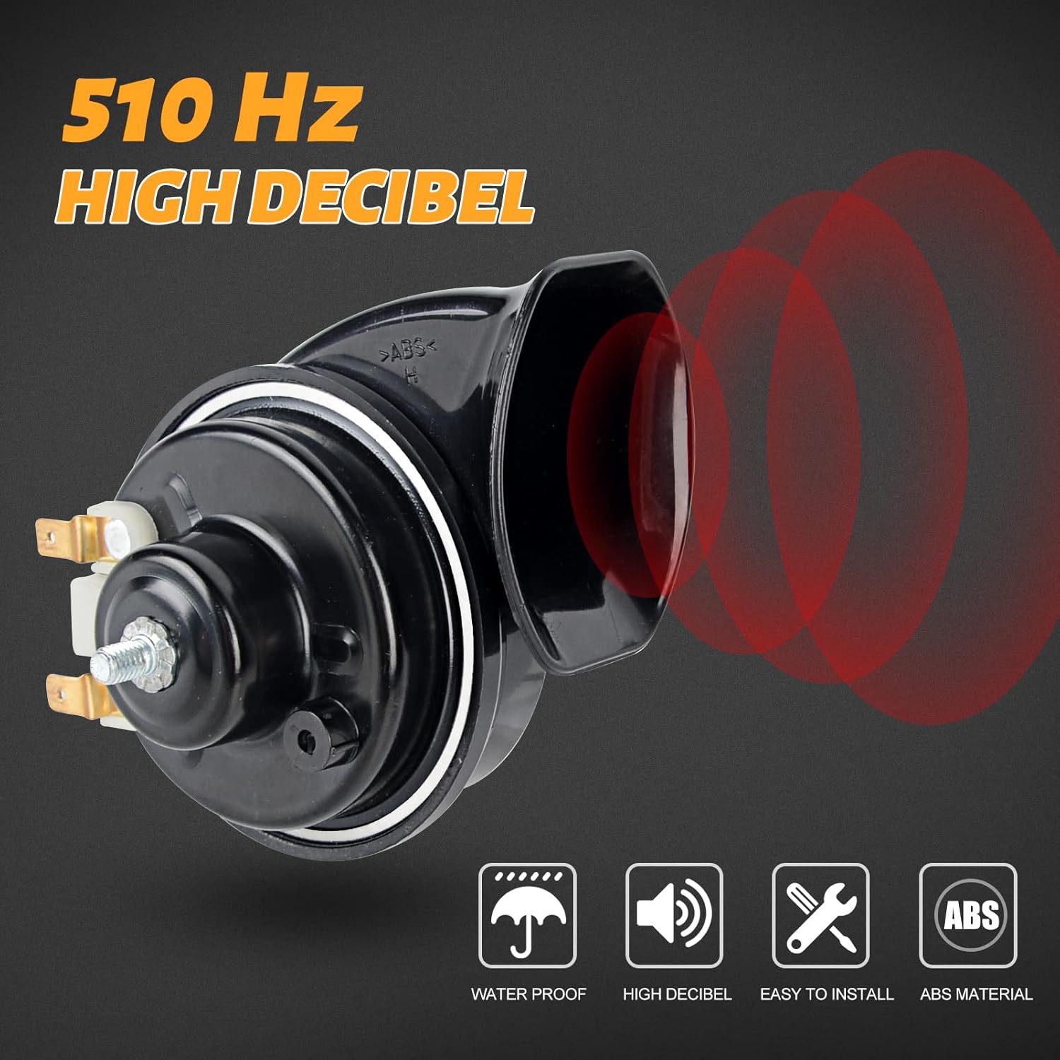 MAIKER Kit de bocina UTV, kit de bocina RZR de fácil instalación con interruptor basculante 12 V 510 Hz para Polaris RZR Ranger, PRO XP, Can Am,