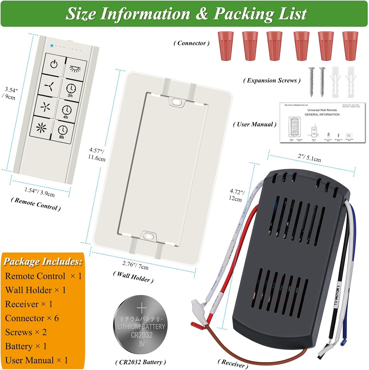 Ventilador de techo inteligente universal con control remoto y atenuador de luz, 3 velocidades con atenuación de 2 a 8 horas, dispositivos