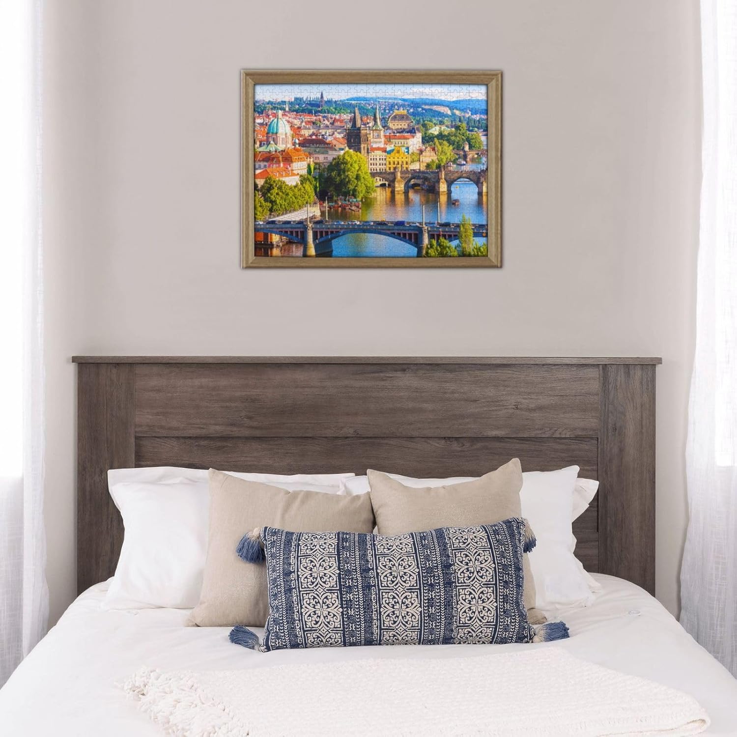 Rompecabezas de madera de 500 piezas Praga Cityview desafiante rompecabezas regalo para adultos, novio, novia