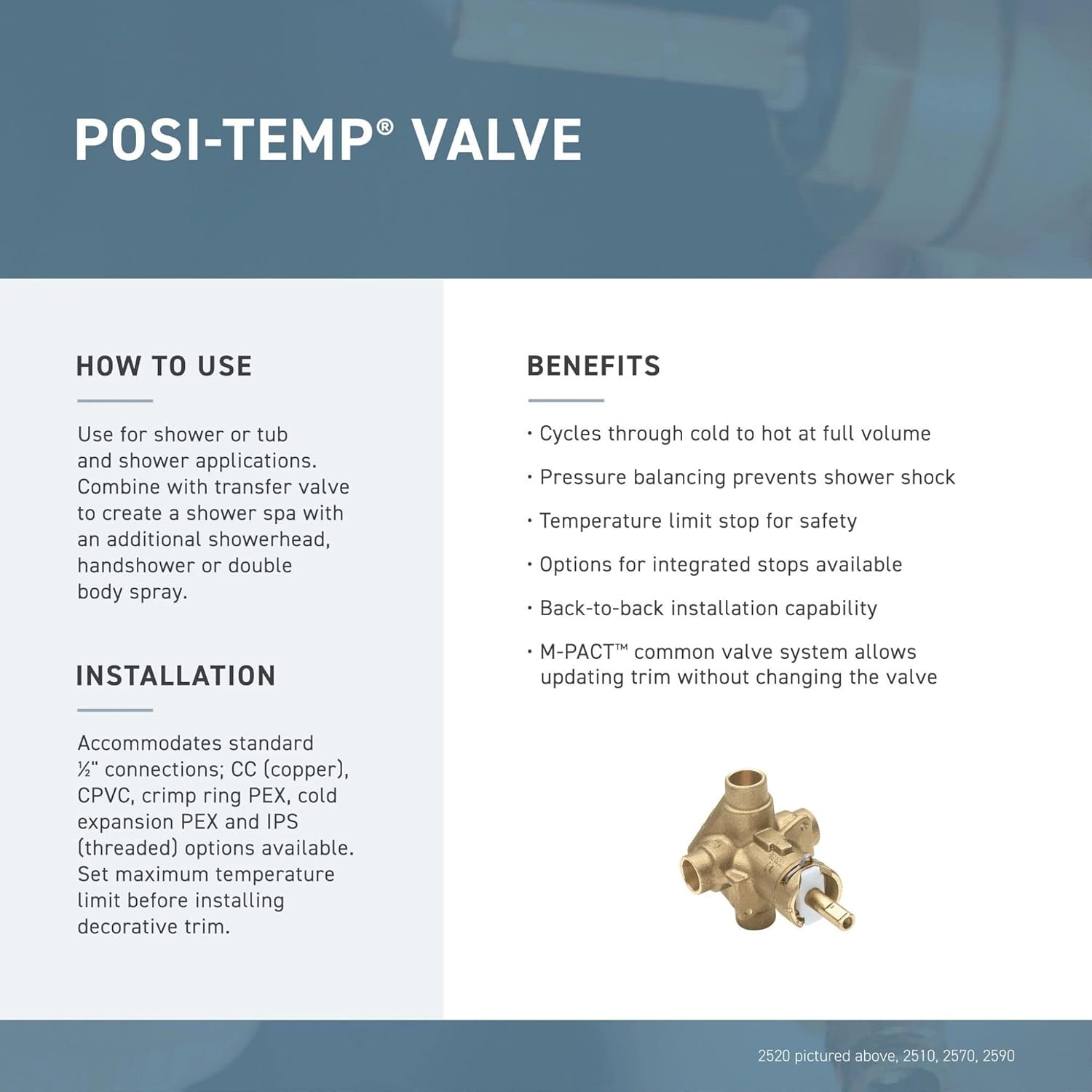 Moen T2813 Rizon Posi-Temp – Moldura para bañeraducha, requiere válvula, caudal de 2.5 GPM, cromado