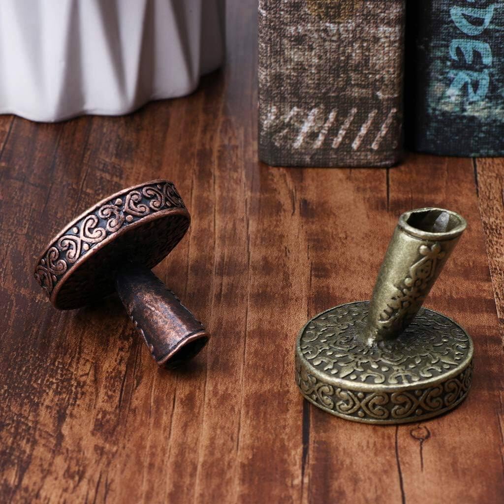 Soporte para bolígrafo de inmersión vintage de metal redondo para bolígrafos de inmersión de plumas, suministros escolares de oficina, papelería,