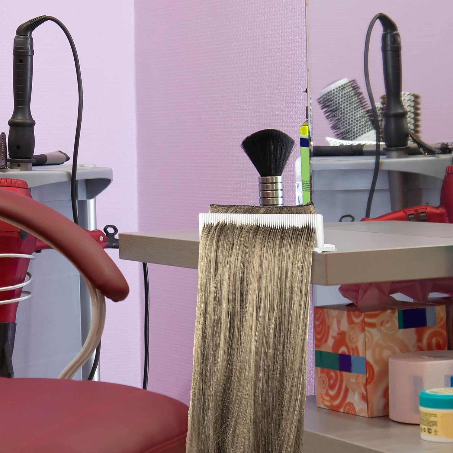 2 piezas de soporte de extensión de cabello acrílico, estante de color de cabello, organizador de extensiones de cabello, organizador ligero y