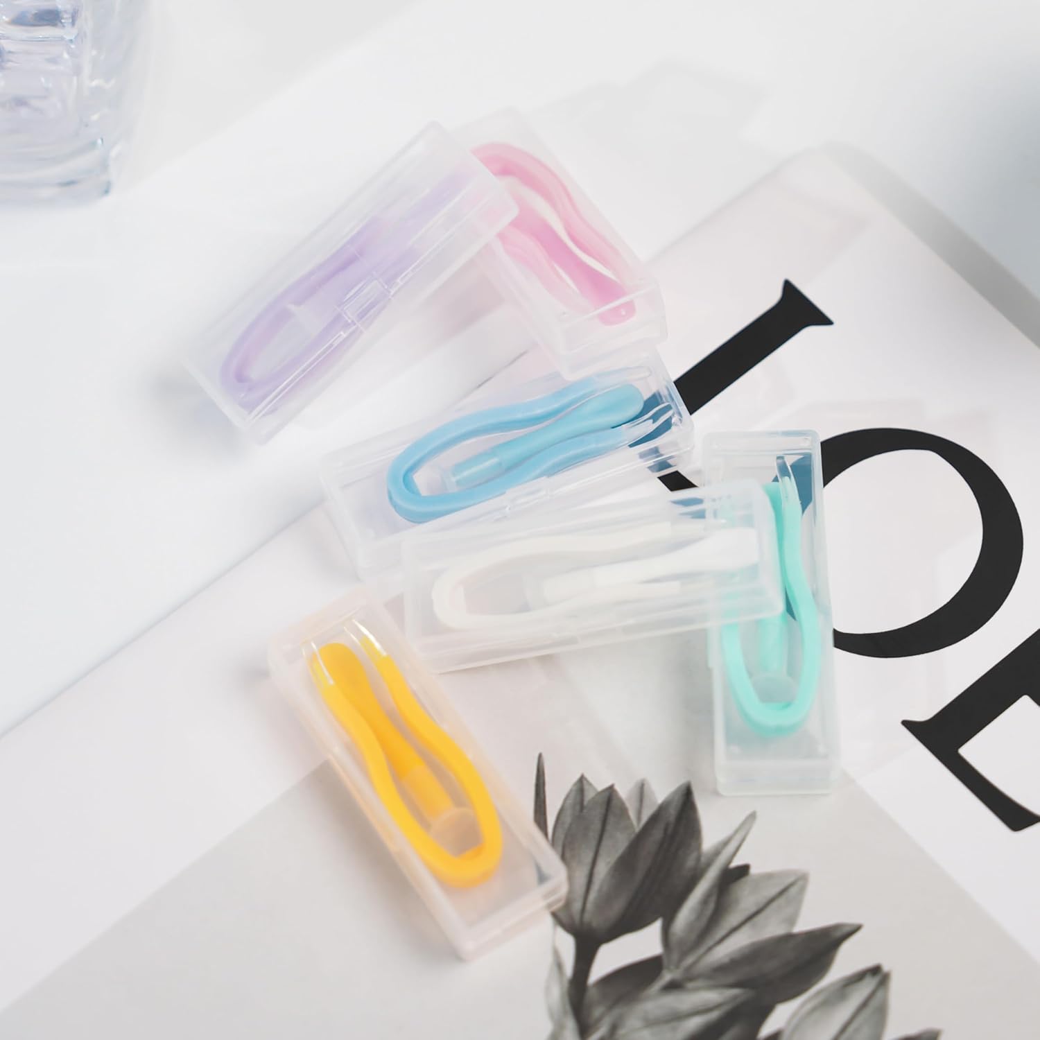 Lasiyanor Juego de estuche de herramientas de inserción y removedor de lentes de contacto colorido, aplicador de contacto con punta suave, adecuado