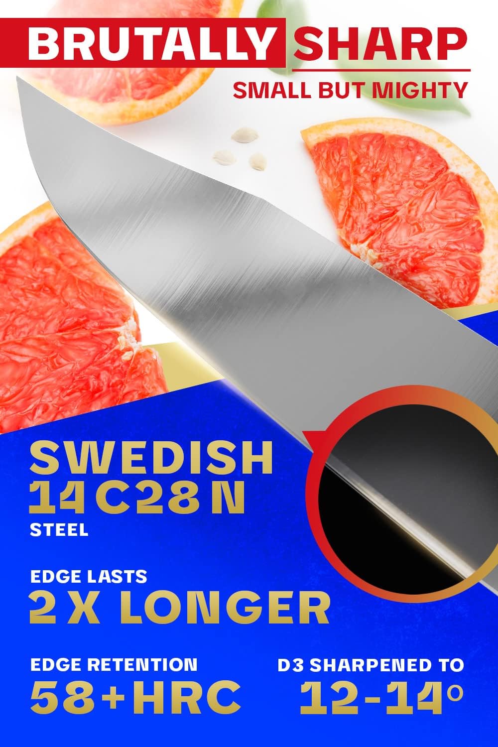 Dalstrong Cuchillo de pelar  3.5 pulgadas  Serie Centurion  Cuchillo de cocina sueco 14C28N de acero inoxidable de alto carbono  Mango G10  Fruta,