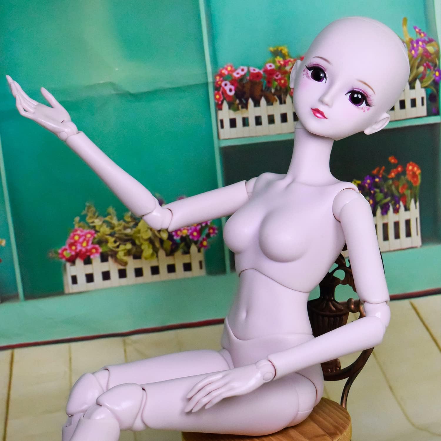 Proudoll 13 BJD Muñeca Cuerpo de Muñeca Personalizada 23.6 in 24 Pulgadas Bola articulada SD Muñecas Articuladas Articulaciones Mueve PVC DIY (Freya)