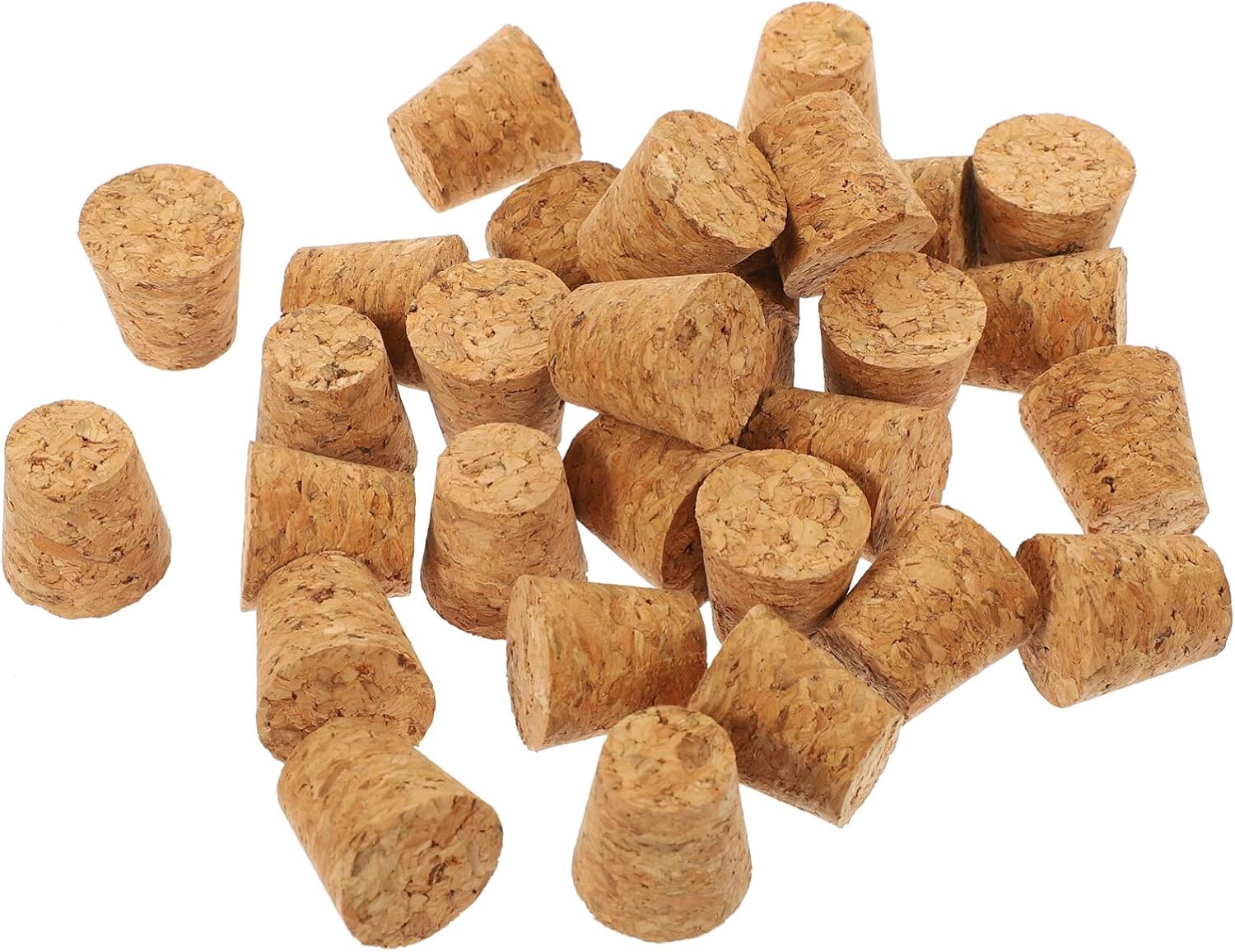 Zerodeko Tapones de corcho, 30 tapones de corcho, corchos de madera suave natural, corcho cónico, tapón de sellado de botella de cerveza para vino,