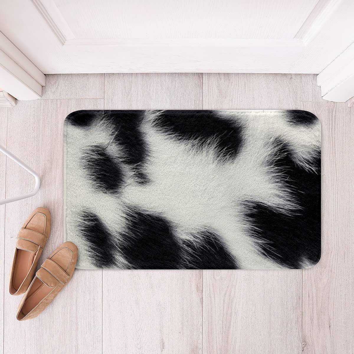 Alfombra de baño con estampado de vaca, antideslizante, absorbente, alfombra de baño con temática de animales, accesorios de baño con temática de
