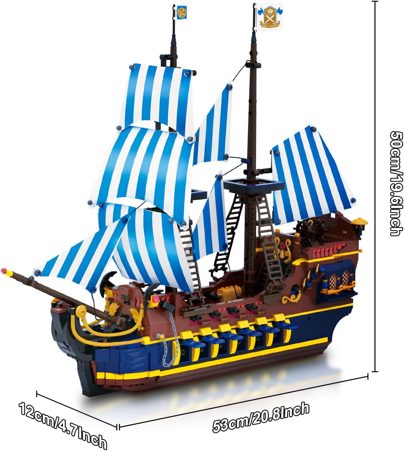 YESHIN Kit de bloques de construcción modelo de barco piratas, MOC Sailboat Model Construction Set to Build, regalo para niños de 8 años + + adultos