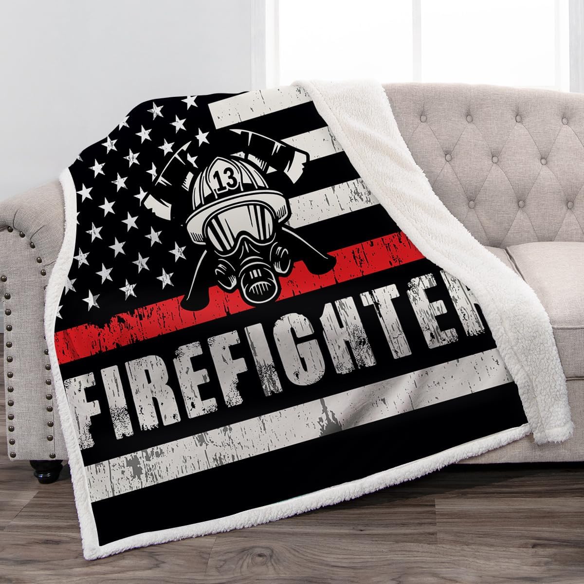 Jekeno Manta de bombero, regalos para hombres, hombres, hombres, papá, marido, hijo, amigo, adultos, niños, hogar, dormitorio, sofá, sala de estar,