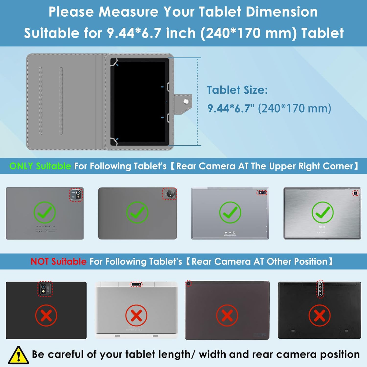 DETUOSI Funda para tablet Android de 10 pulgadas para Okaysea 10.1, Moderness 10.1, Blackview Tab 7 10.1, TCL TAB MAX 10.4, Novojoy 10.1, BaKEN