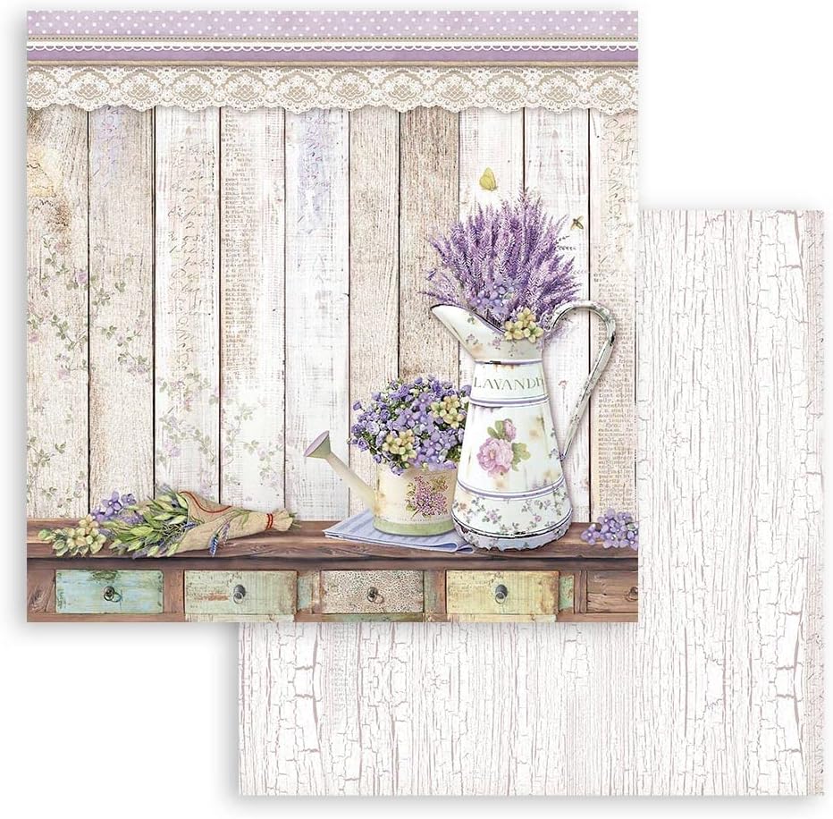 STAMPERIA INTER, KFT PAD de papel 8X8 10PK, Provenza, 10 diseños1 cada uno