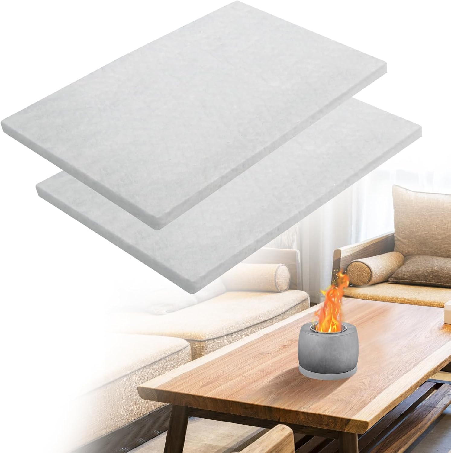 MADHOLLY Lana de cerámica para hoguera portátil de mesa para extender el tiempo de combustión, esponja de mecha de lana de cerámica de alta calidad,
