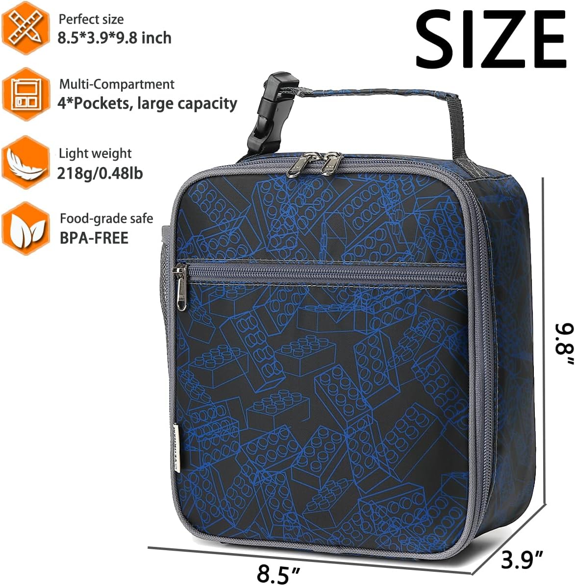 Lonchera para niños, niñas, hombres y mujeres, kit de lonchera térmica pequeña y suave para la escuela, trabajo, picnic, viajes, lonchera portátil