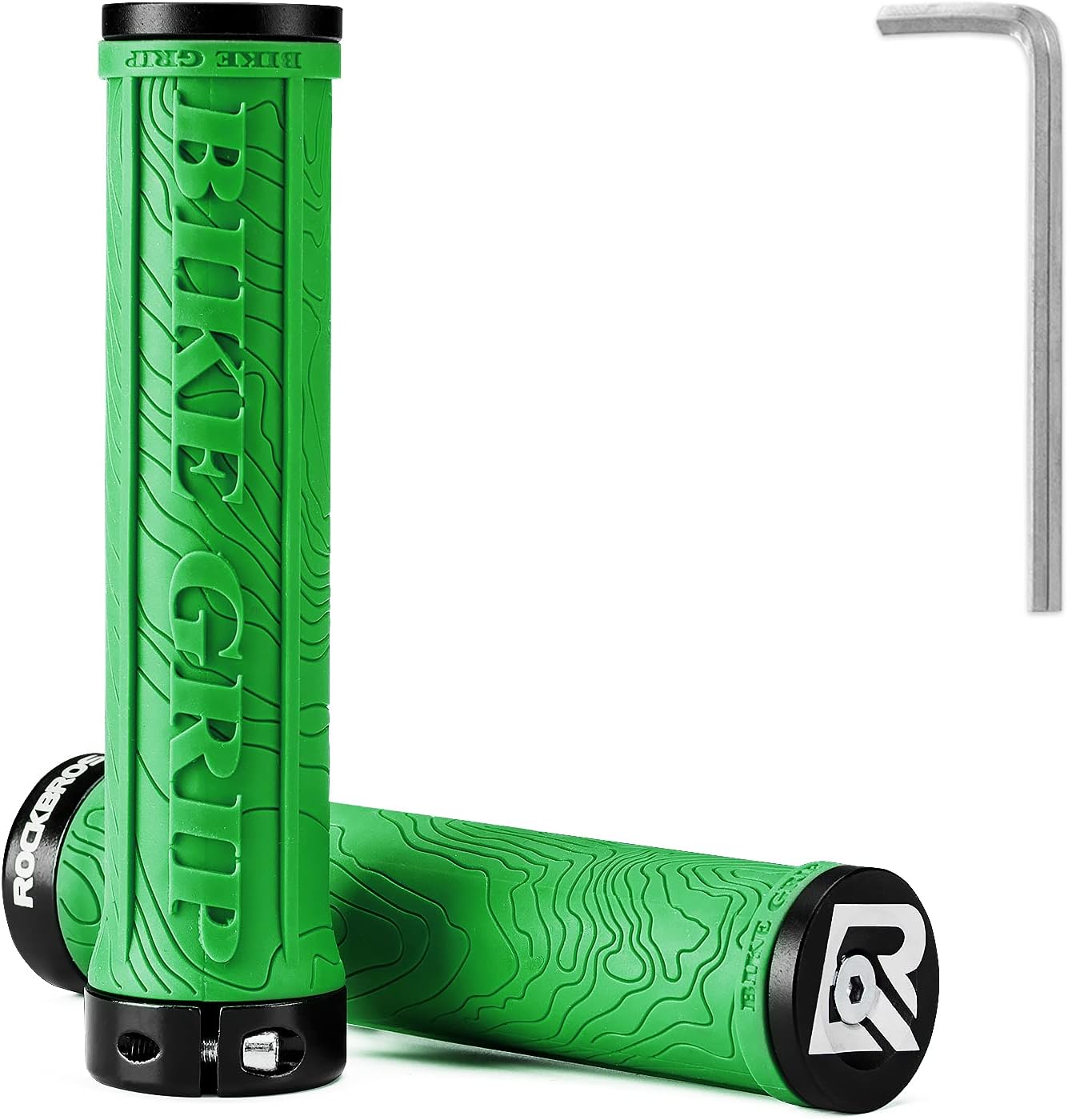 ROCKBROS Agarres de manillar de bicicleta de doble bloqueo para bicicleta MTB, agarre ergonómico de goma antideslizante para scooter, montaña, BMX,
