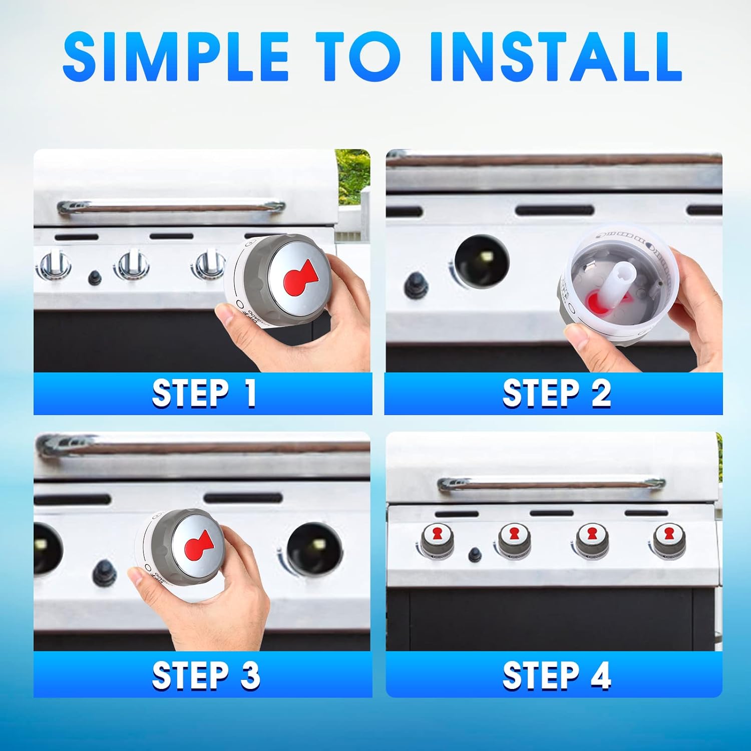 Perillas de control de parrilla para Weber 91538-S-460470660670, E-470670 (paquete de 2)
