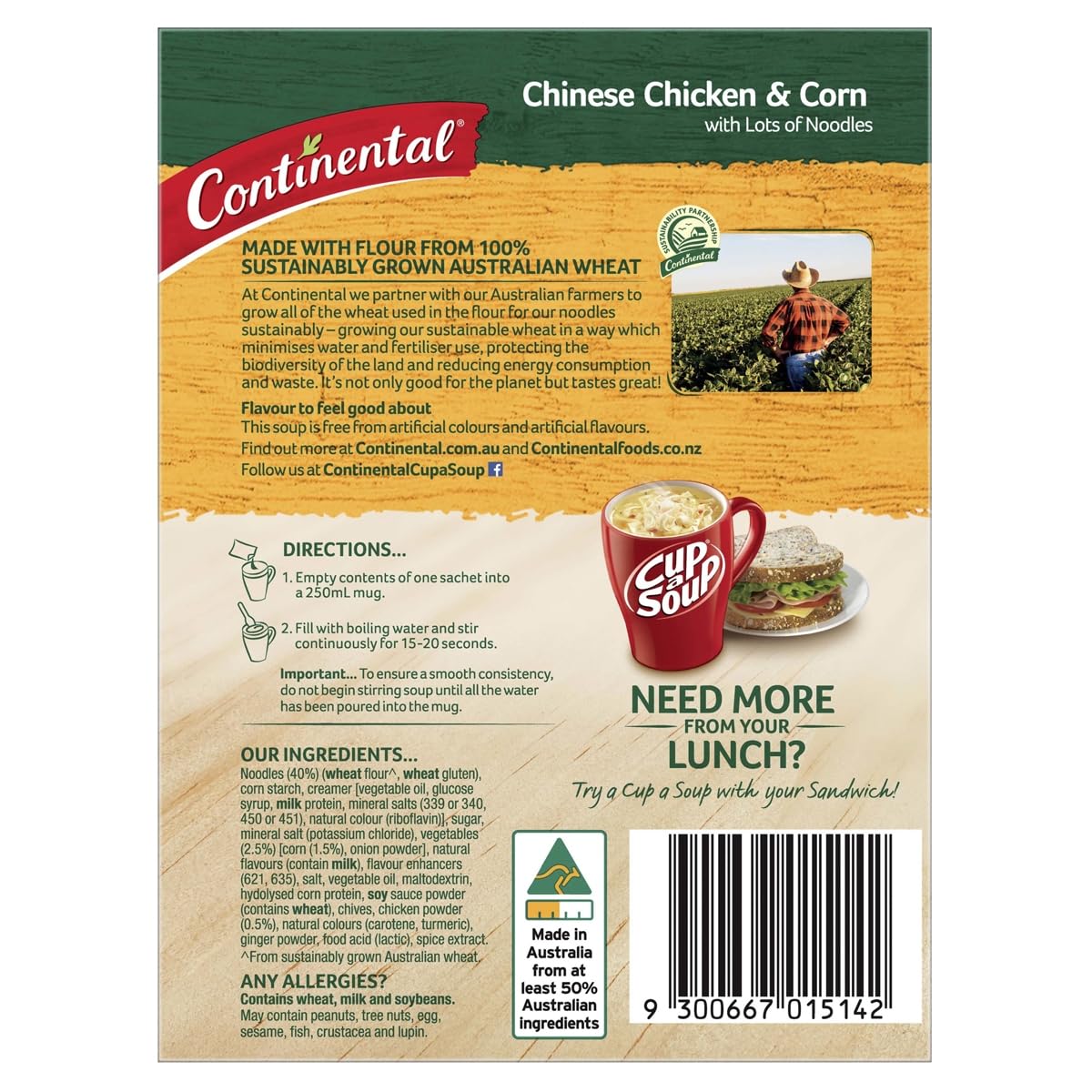 Sopa Continental China de Pollo y Maíz Lots-a-fideos 2 Sirve 66gm