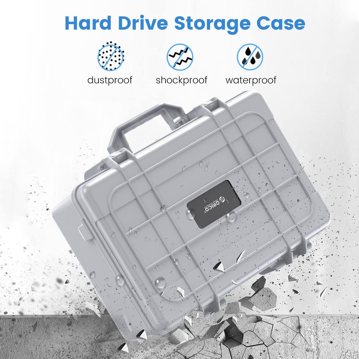 ORICO Funda para disco duro de 3.5 pulgadas, 20 bahías, HDDSSD, maleta de almacenamiento multiprotección con funda rígida de espuma, a prueba de