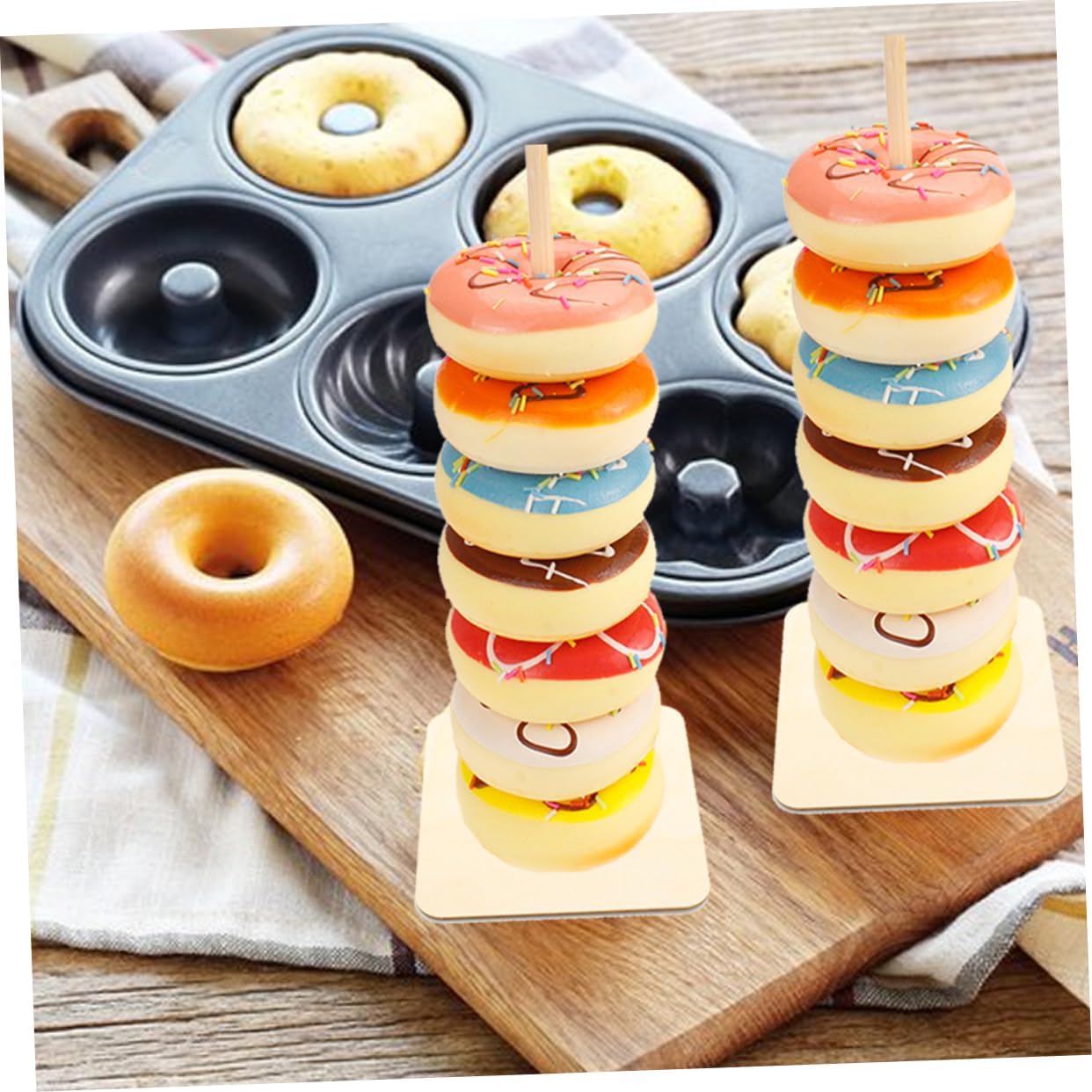6pcs Decorative Tray Dessert Stand Bagel Holder Display Trim Tray Donut Holder Board Donut Stand for Party Table Trays for Eating Display Stand Baby