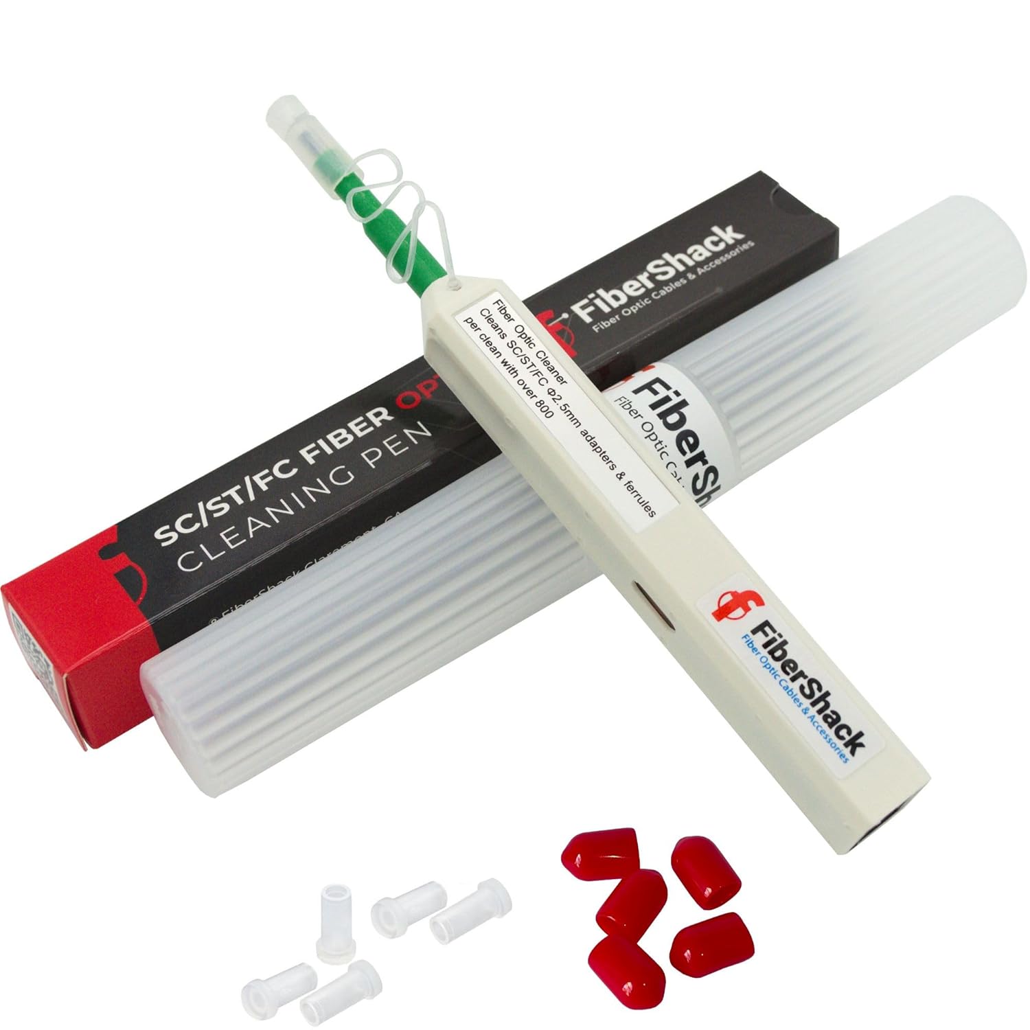 Pluma limpiadora ST de fibra óptica de 0.098 in y tapas antipolvo – FC y SC Fiber Cleaner Pen – Más de 800 conectores de fibra óptica con funda de