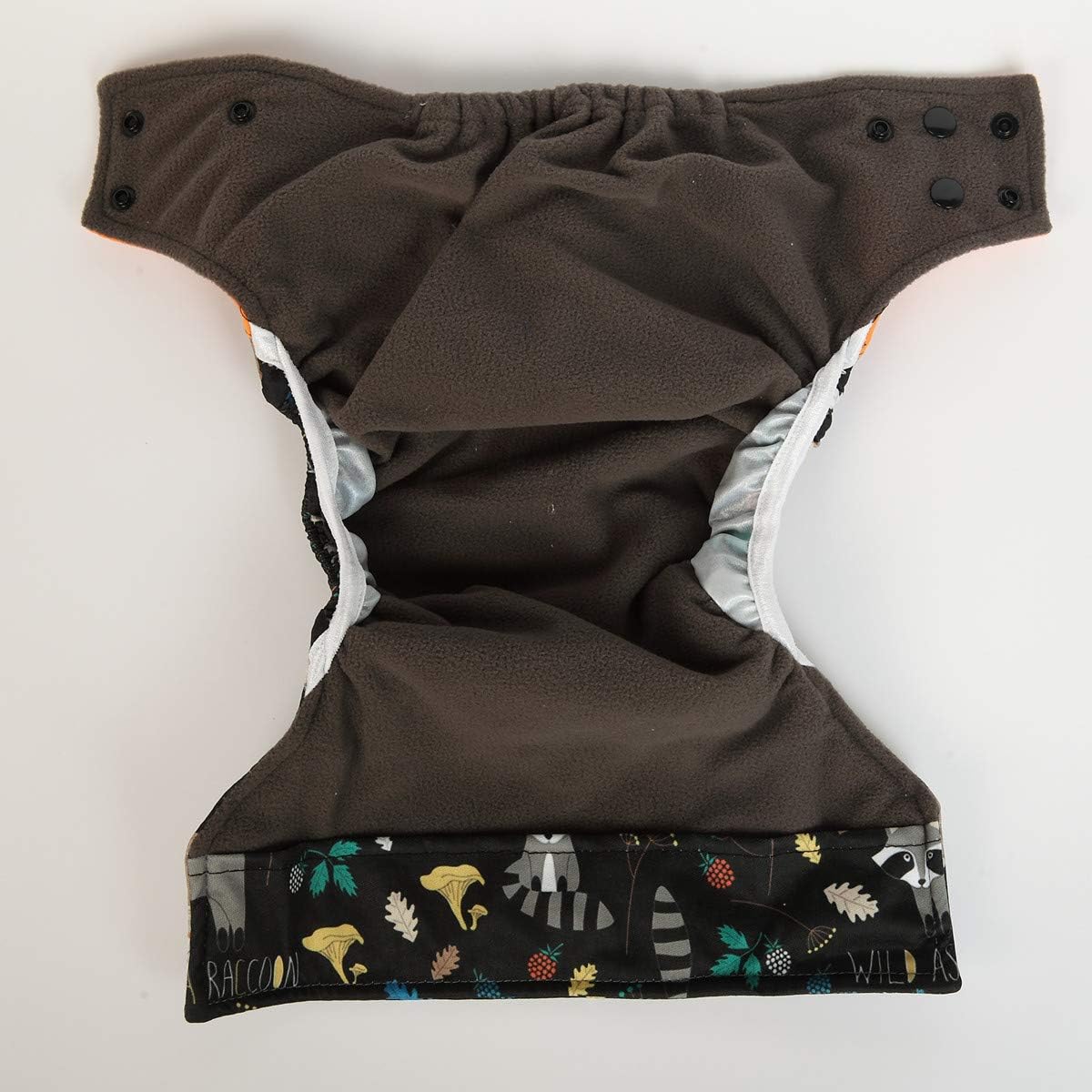 Pañal de tela de bolsillo para bebé, carbón de bambú, refuerzos dobles reutilizables para niños (animal mapache), 1 unidad (paquete de 1)