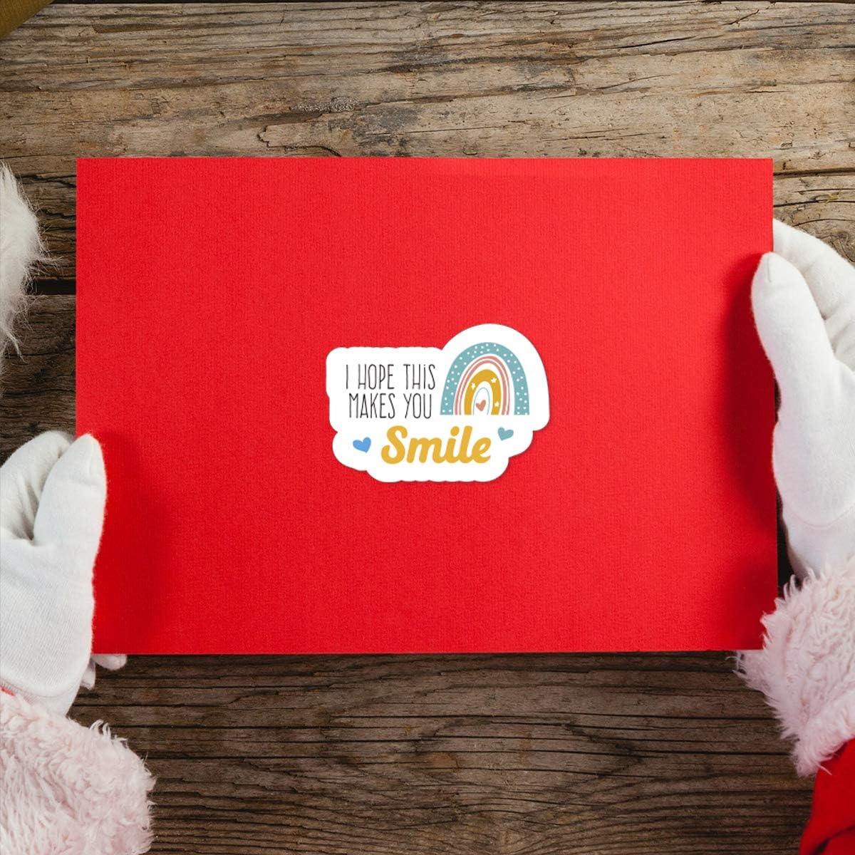 Enposmre Muminglong – Pegatina con texto en inglés “I Hope This Makes You Smile de 1.5 pulgadas, pegatina con diseño de arco iris, pegatina de