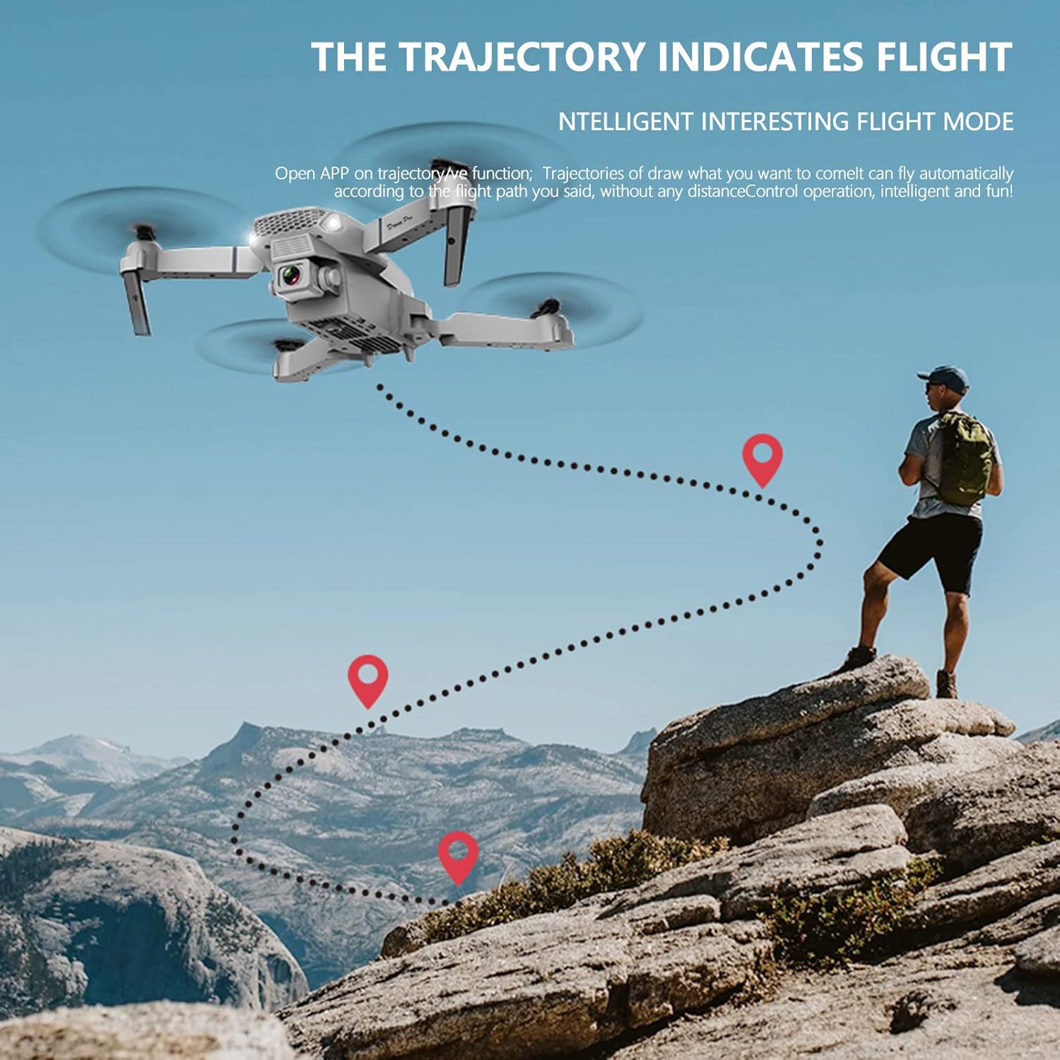 1080P HD Dual Camera FPV Mini Aerial Photography Drone, Foldable WiFi Quadcopter RC Drones, Rolling 360 Headless Mode 3-Level Flight Speed, Remote